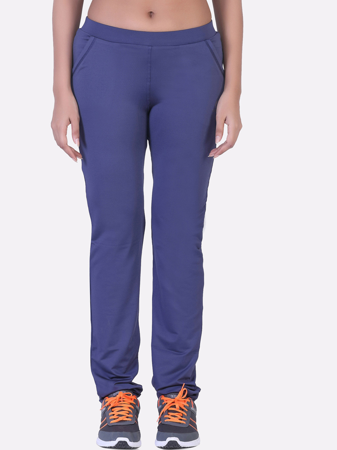 LAASA SPORTS Women Blue Solid Track Pant with Pockets