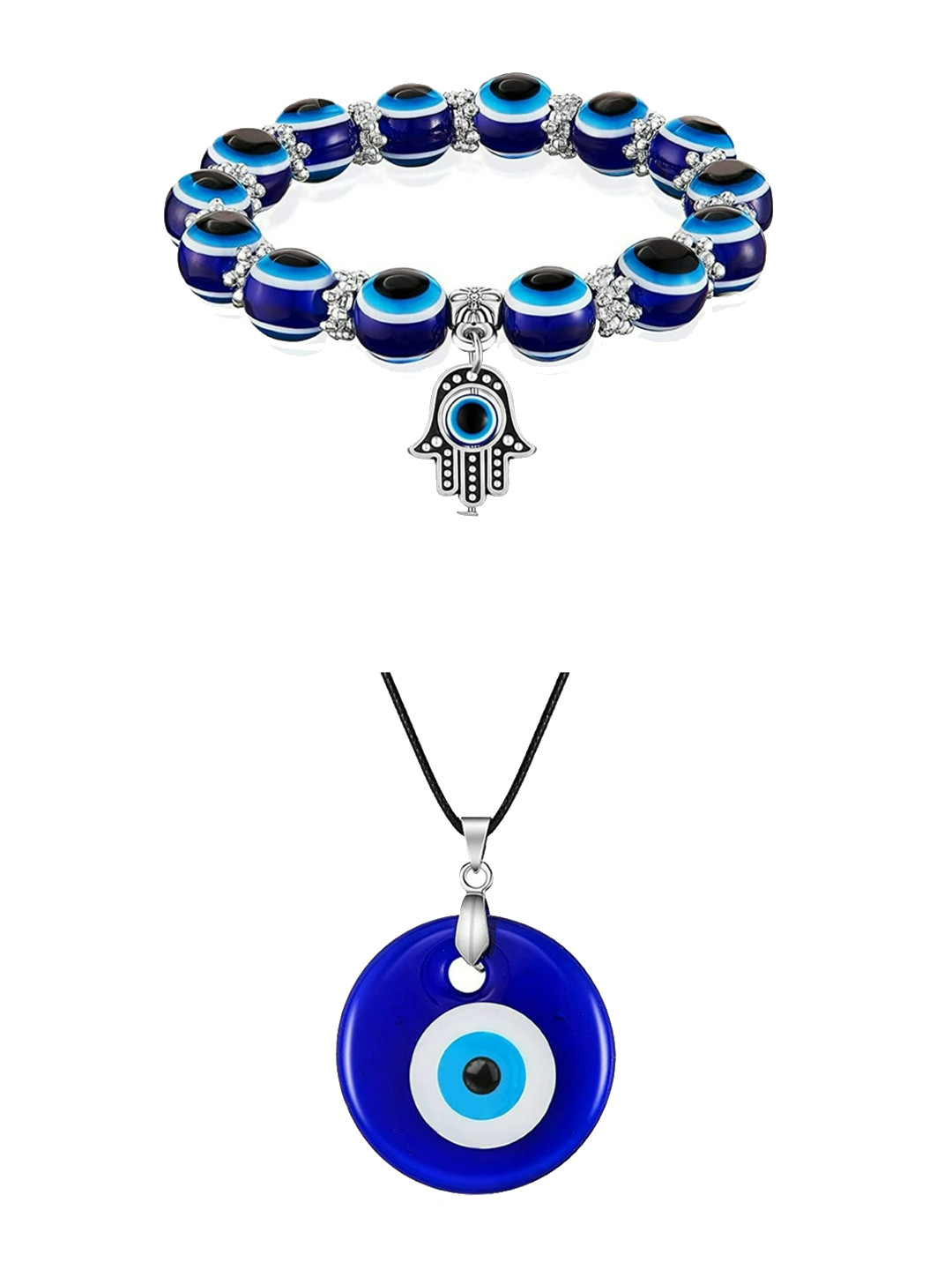 EL REGALO Evil Eye Necklace & Bracelet Jewellery Set