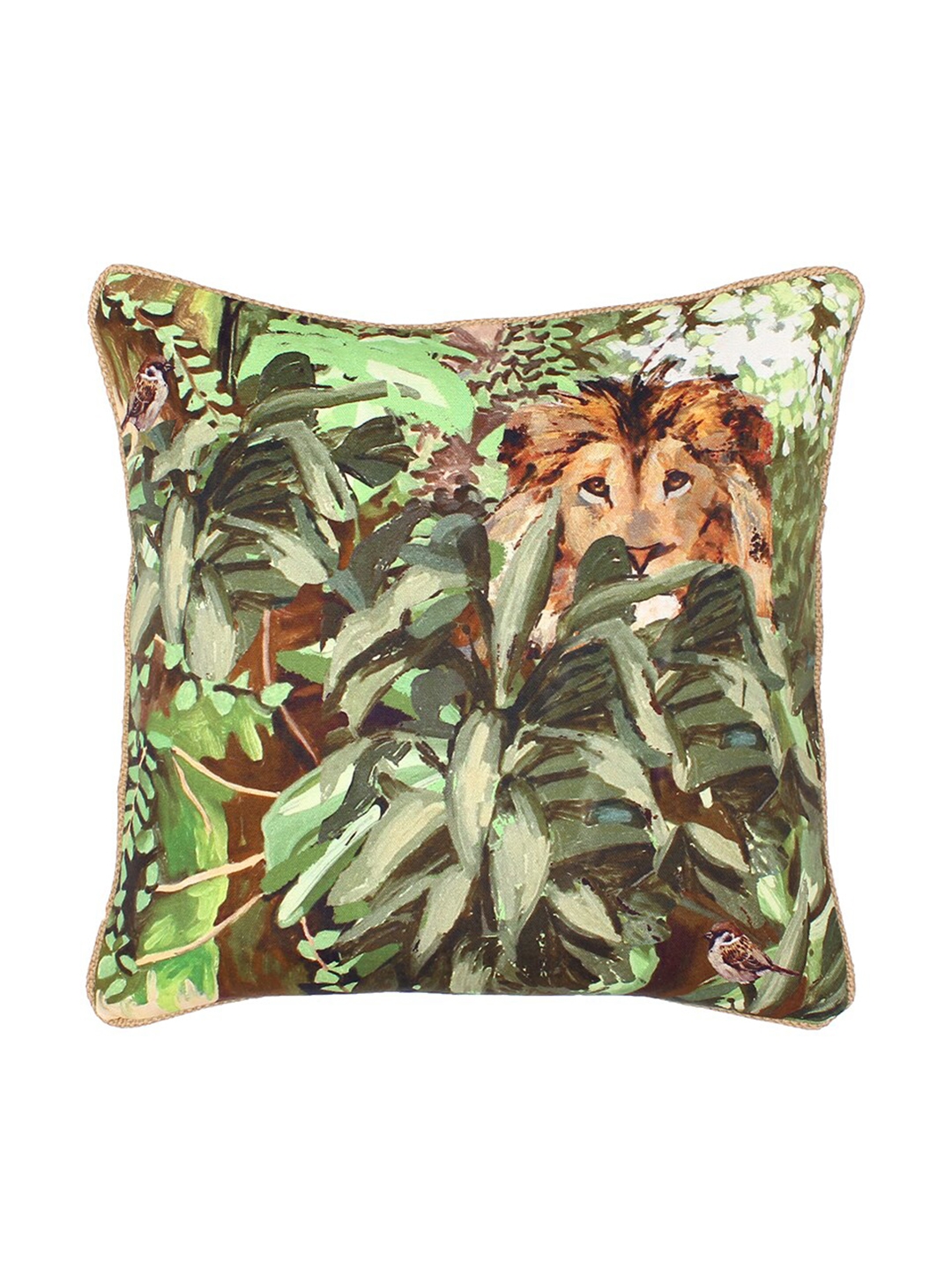 House This Green & Orange Abstract Square Cushion Covers