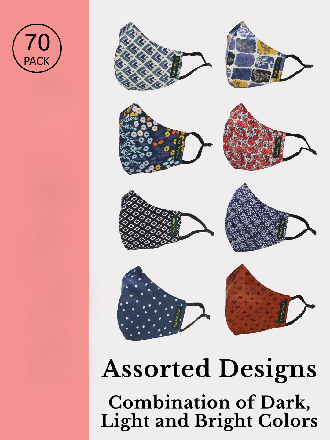 Calvadoss Men Pack Of 70 3Ply Outdoor Face Masks