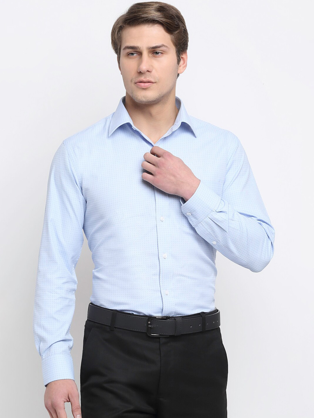 Cantabil Men Blue Original Pure Cotton Formal Shirt