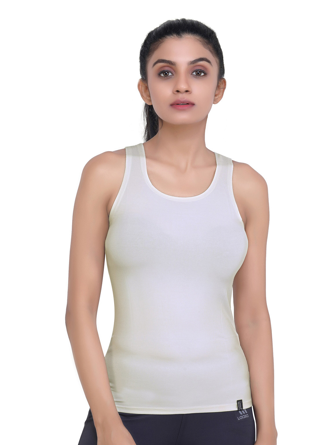 LAASA SPORTS White Gym Tank Top