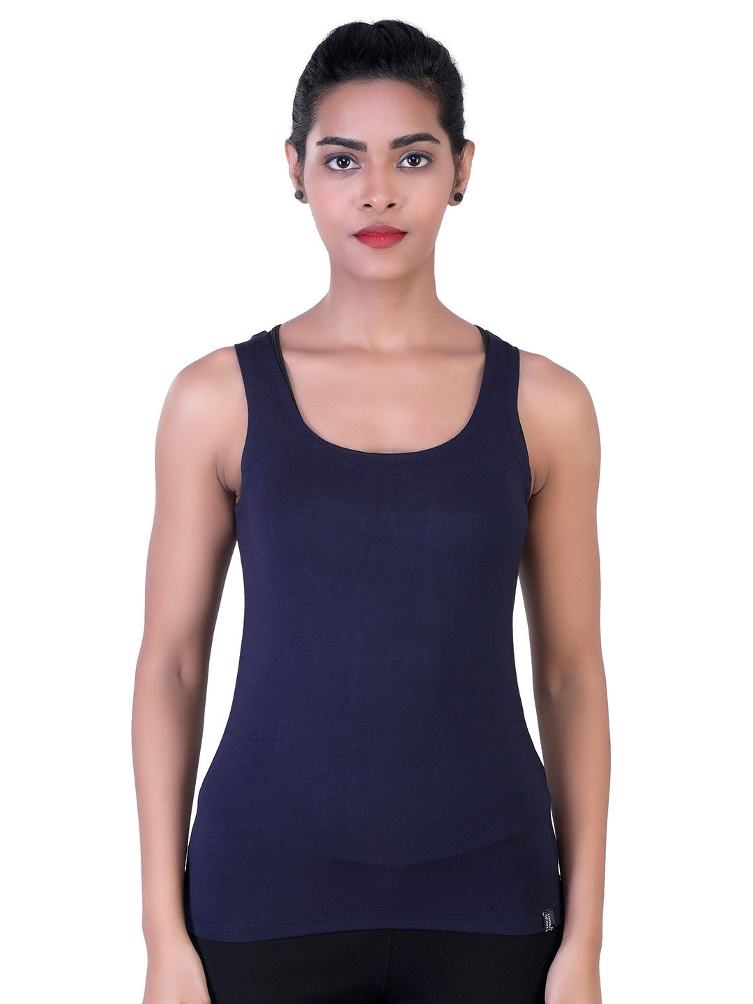 LAASA SPORTS Navy Blue Gym Tank Top