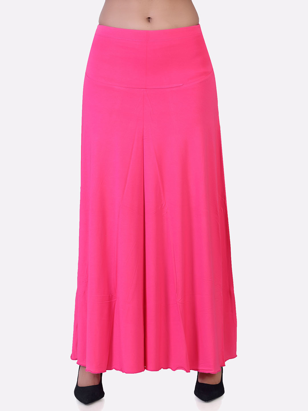 LAASA SPORTS Women Pink Solid Flared Long Maxi Skirt