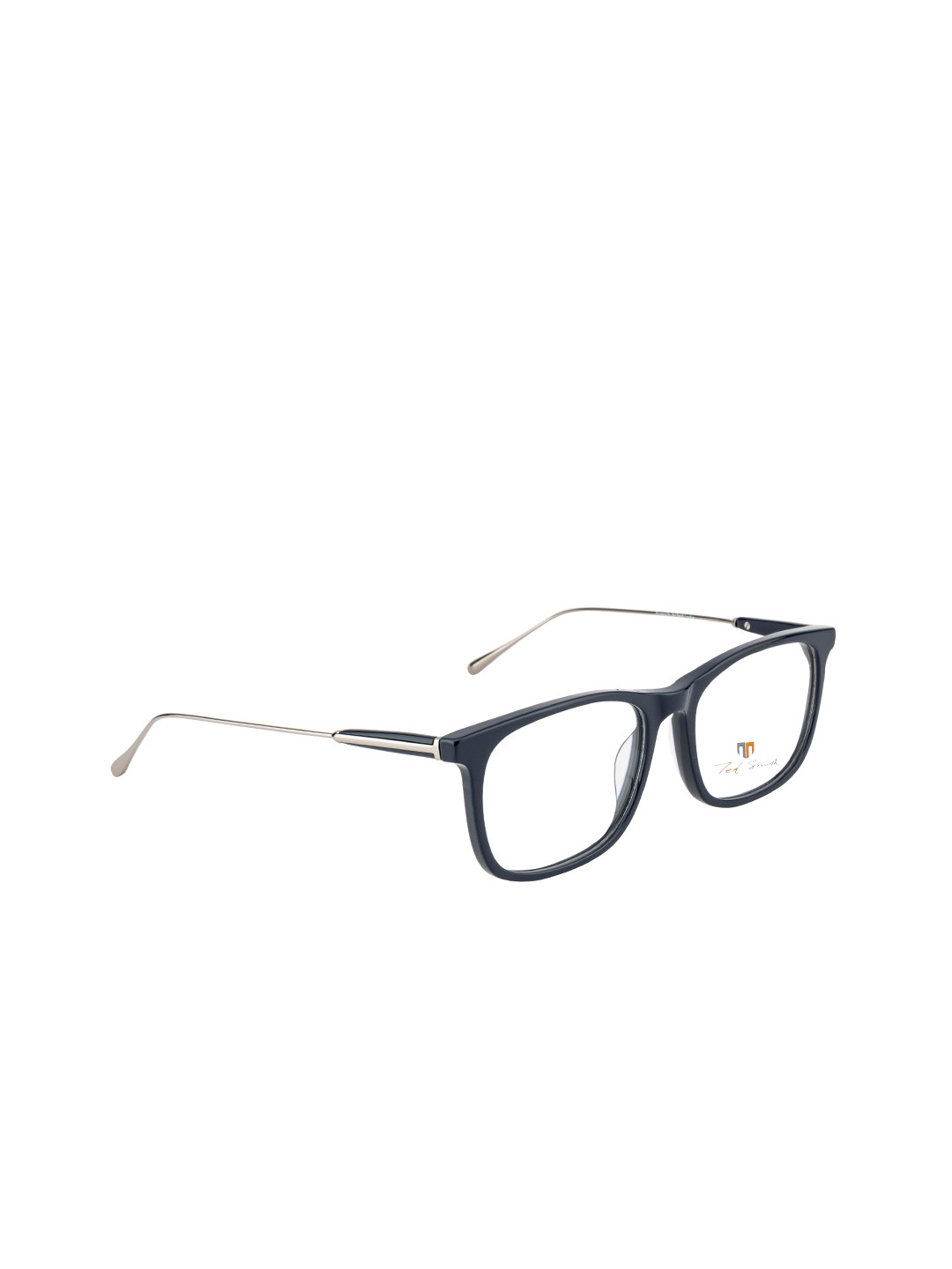 Ted Smith Adult Blue & Silver-Toned Full Rim Wayfarer Frames Eyeglasses
