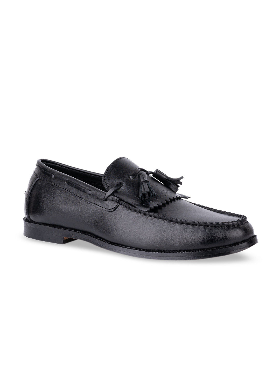 LA BOTTE Men Black Leather Tasseled Loafers