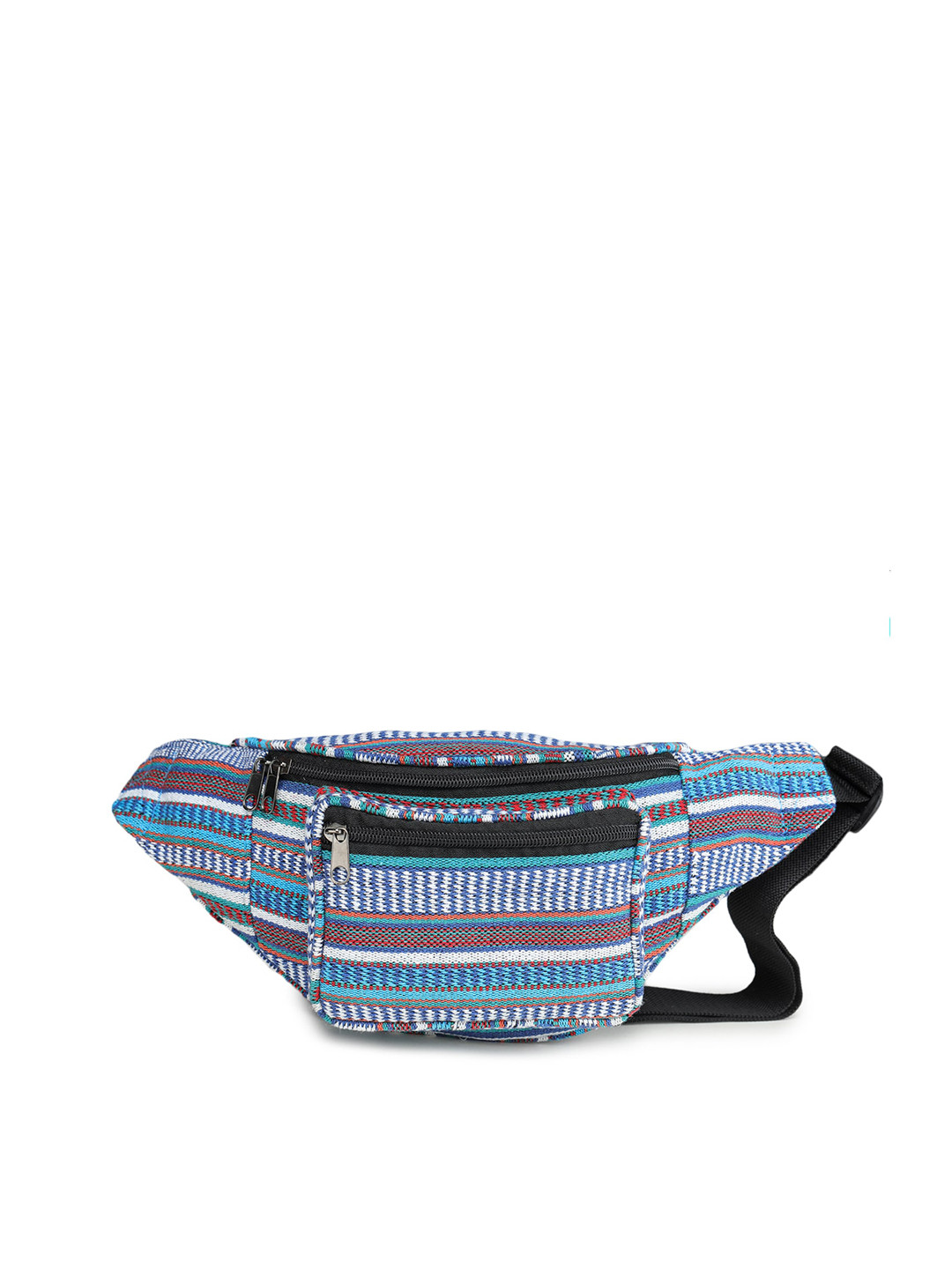 K London Unisex Blue Printed  Leather Waist Bag