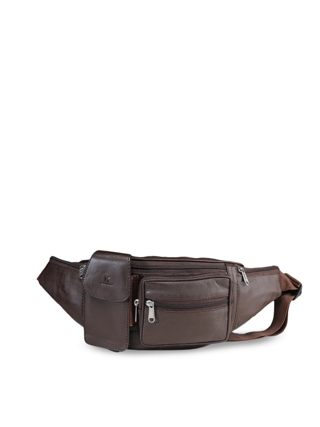 K London Unisex Brown Leather Waist Pouch