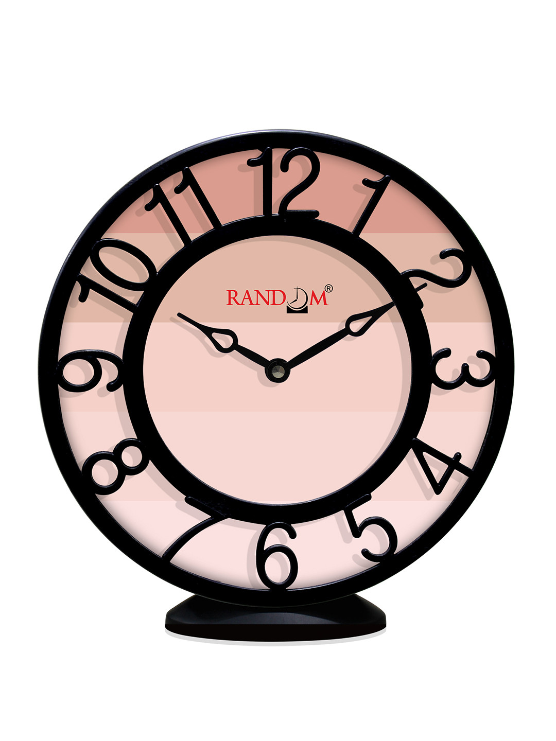 RANDOM Pink & Black Printed Analogue Contemporary 8 Inches Wall Clock