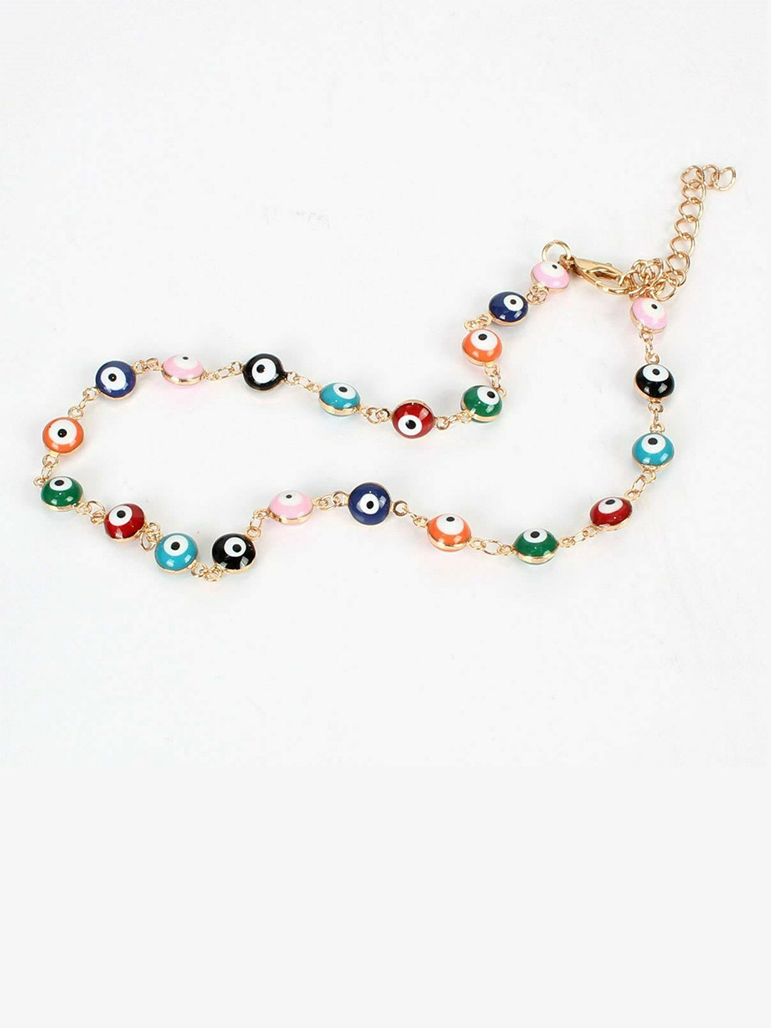EL REGALO Women Red & Blue Gold-Plated Evileye Necklace