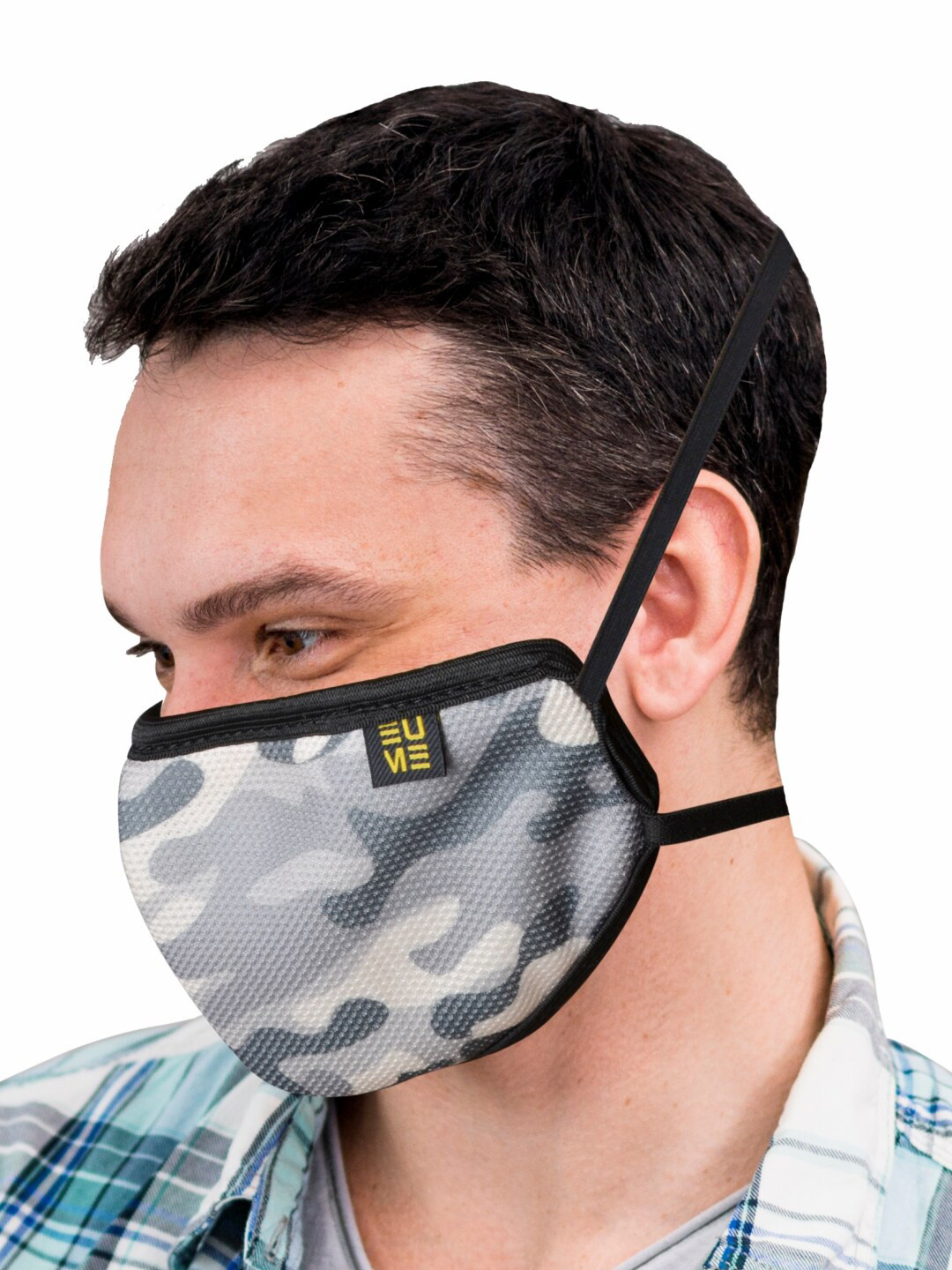 EUME Grey & Black Printed 3-Ply Reusable Outdoor Face Mask