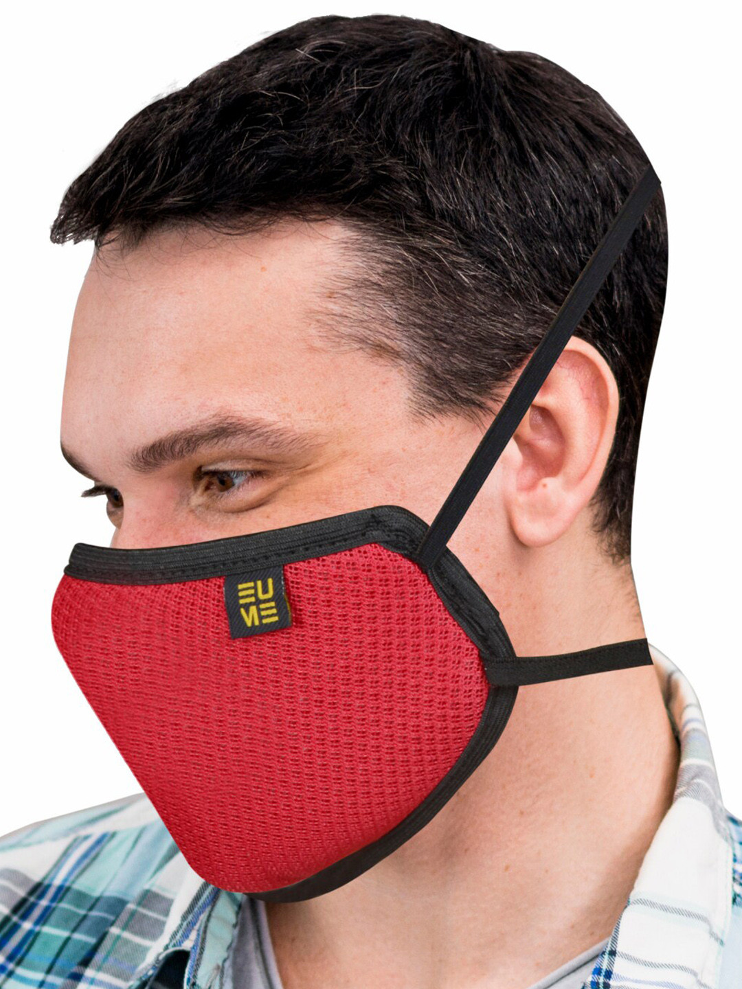 EUME Adults Red Protect+ 95 Reusable and Washable 4-Ply Protective Outdoor Mask