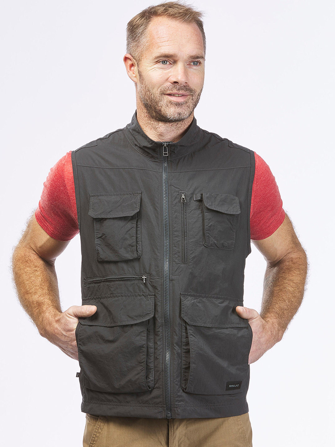 Decathlon FORCLAZ Men Multi Pocket Travel Vest Jacket