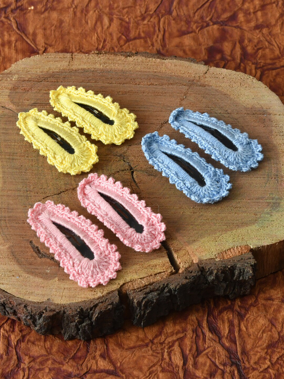 FUNKRAFTS Girls Set Of 3 Textured Tic Tac Hair Clips