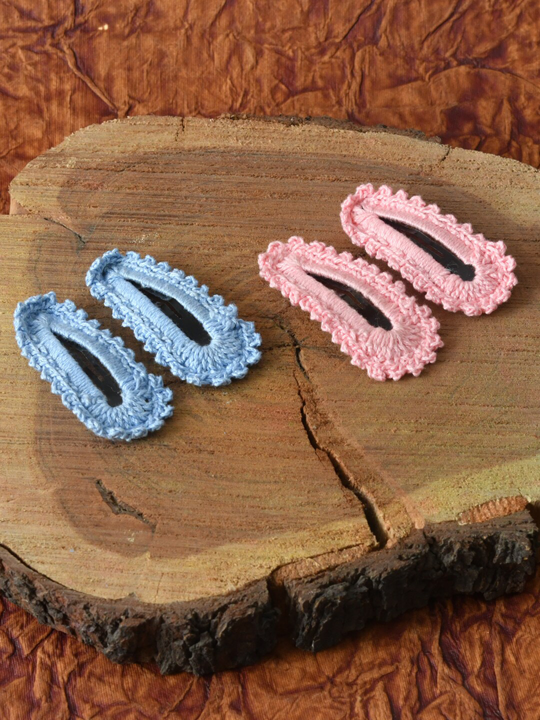 FUNKRAFTS Girls Pink & Blue Set of 4 Tic Tac Hair Clip