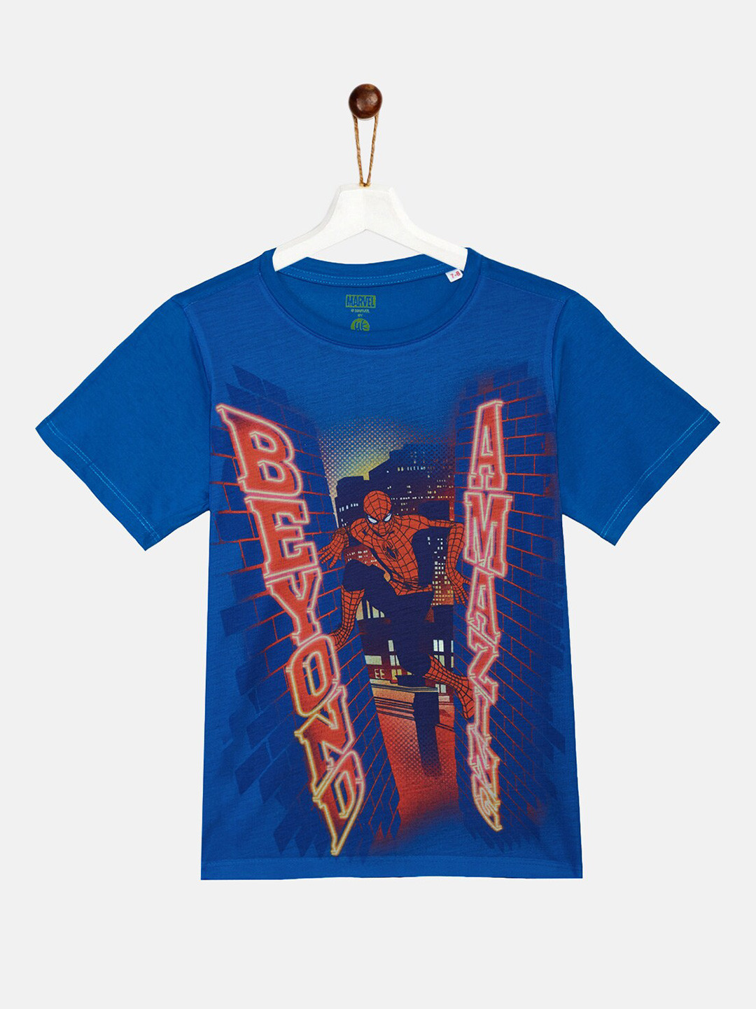 YK Marvel Boys Blue Spider-Man Printed T-shirt