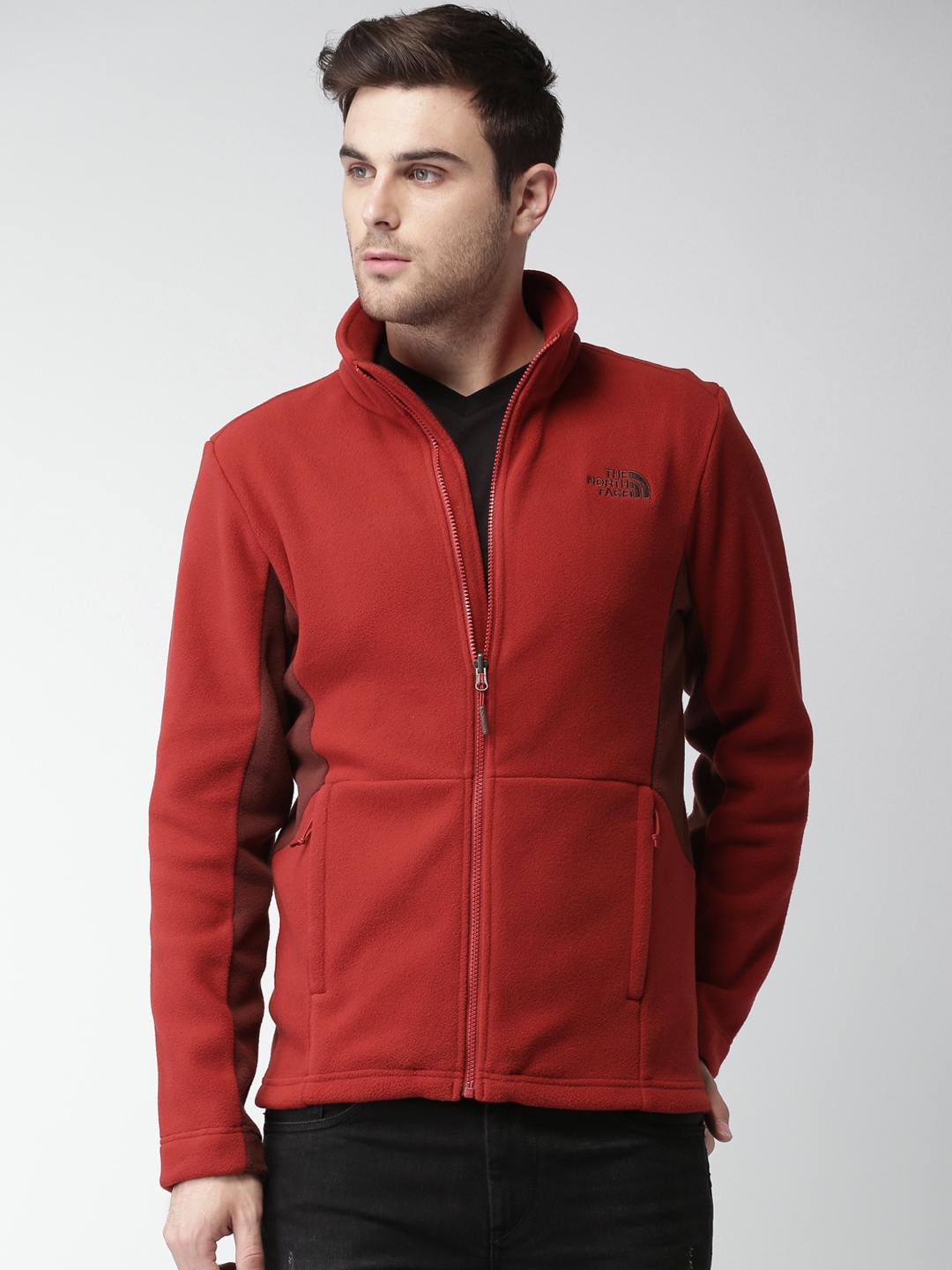 Mens red north cheap face coat