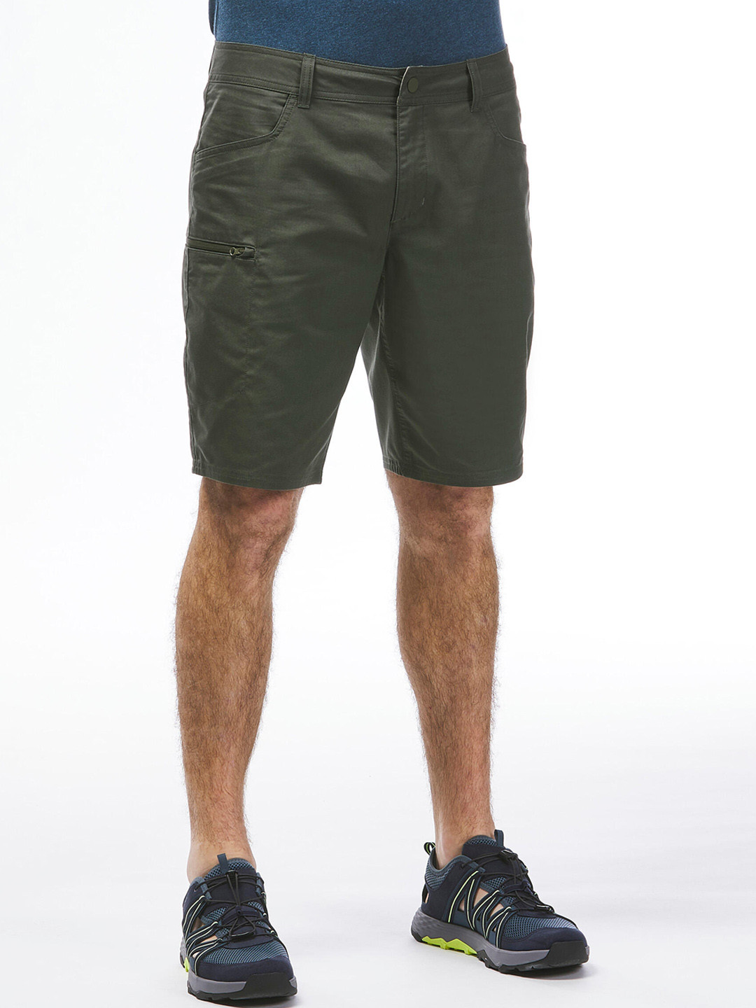 Decathlon  Men Olive Green Cotton Comfort Hiking Shorts