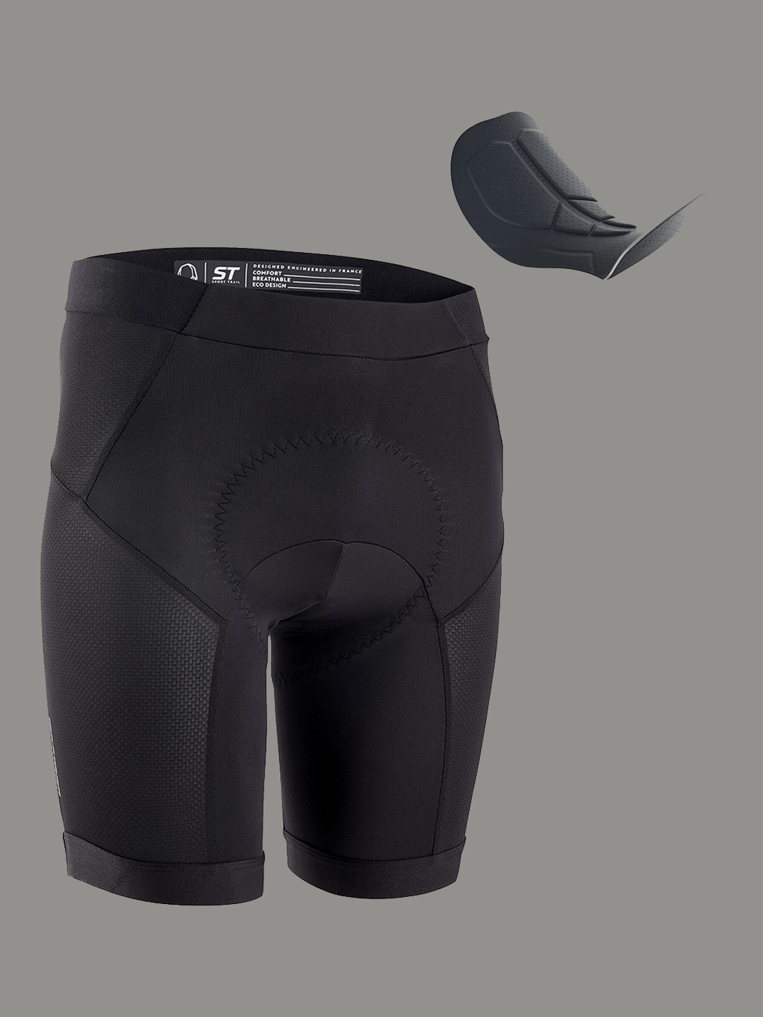 Decathlon Men Black Mountain Biking Padded Shorts - Beginner