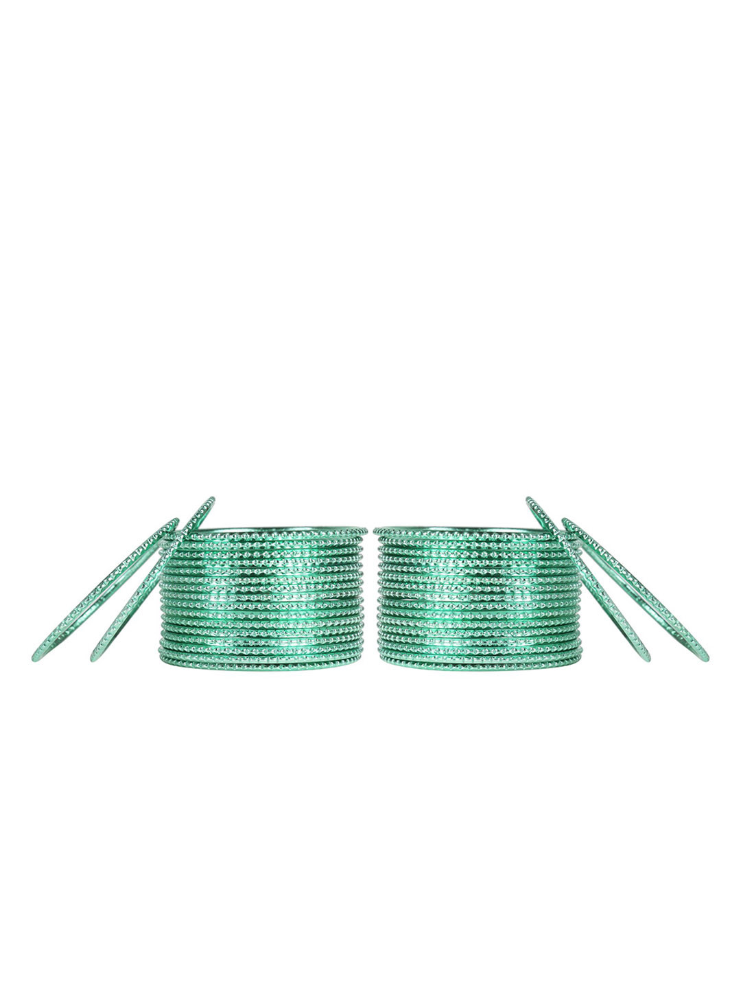 Arendelle Set Of 36 Sea Green Shinning Metal Bangles