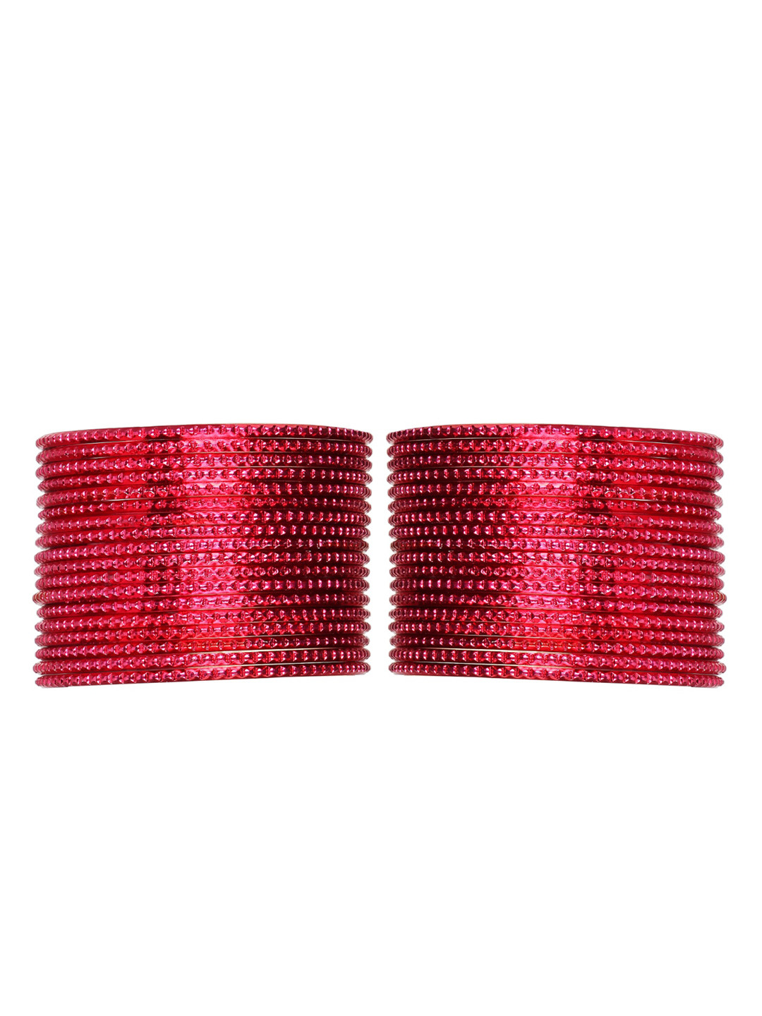 Arendelle Girls Set Of 36 Pink Shinning Metal Bangles