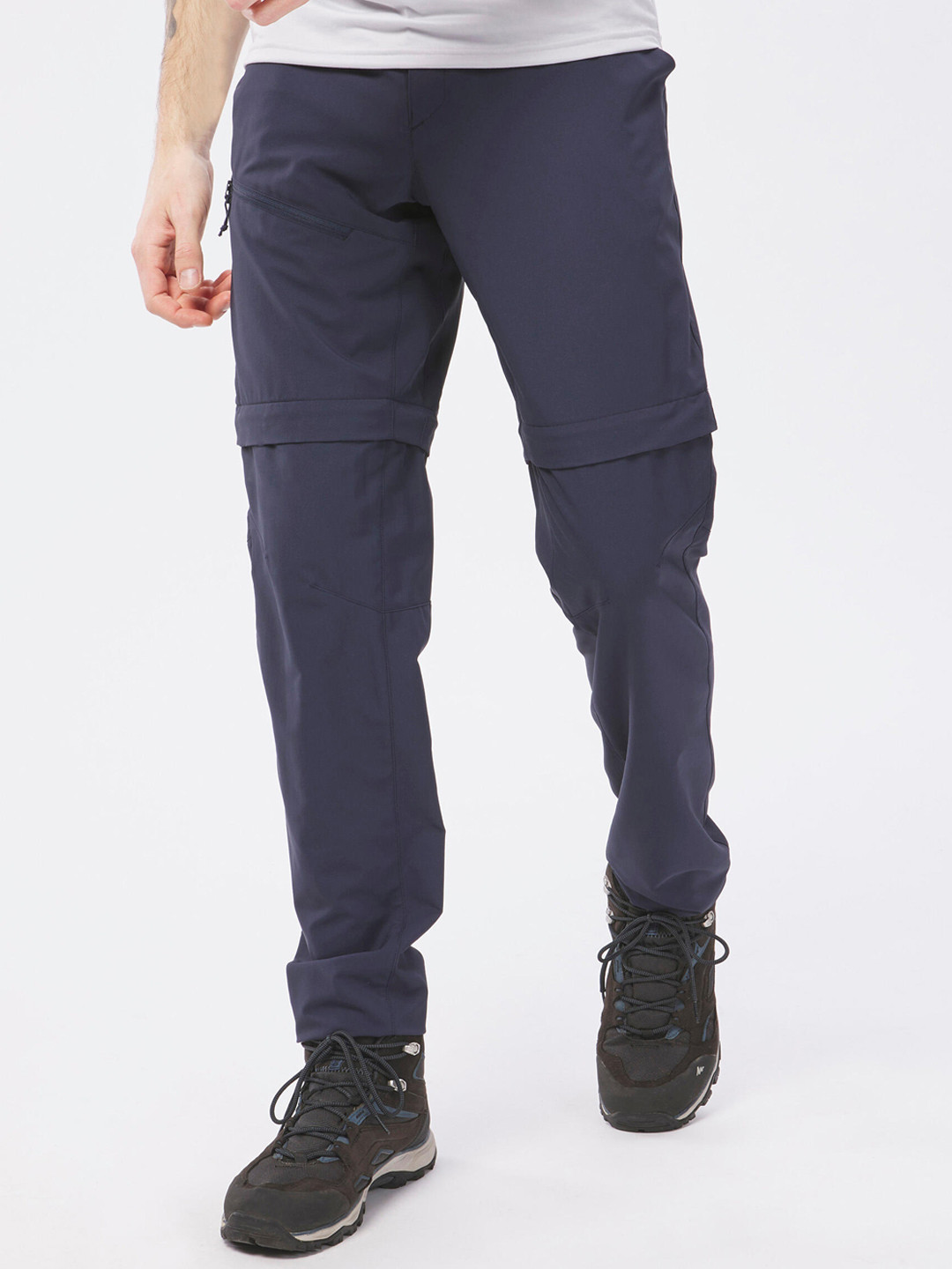 Decathlon QUECHUA Men Blue Zip-Off Convertible Dry Fit Hiking & Trekking Pants