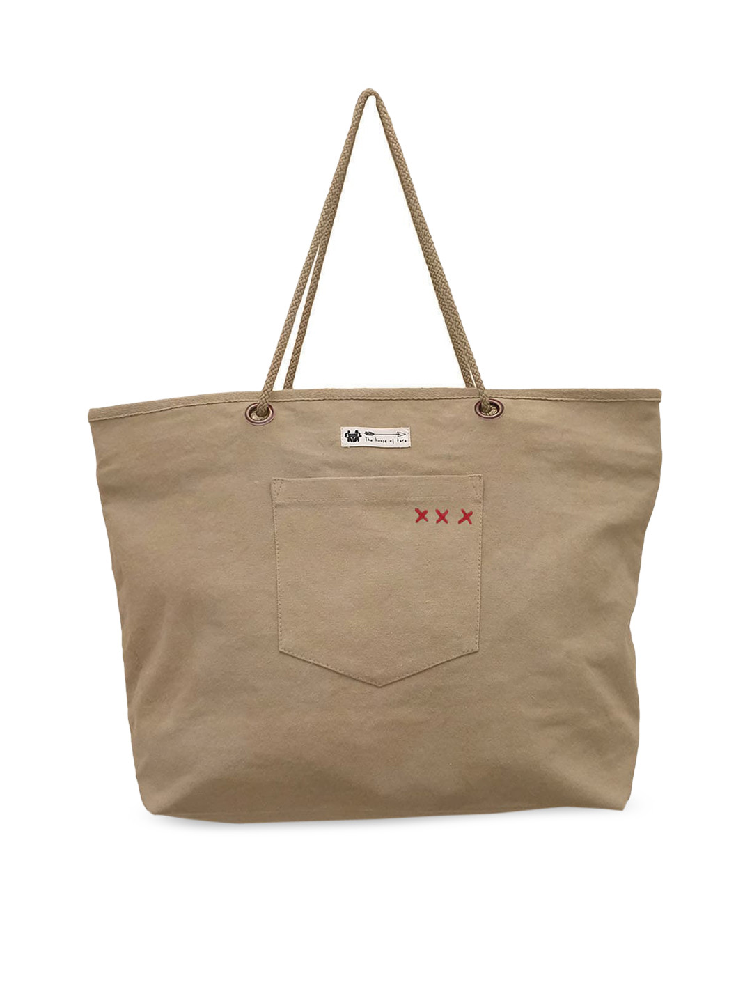 The House of Tara Beige Oversized Shopper Shoulder Bag