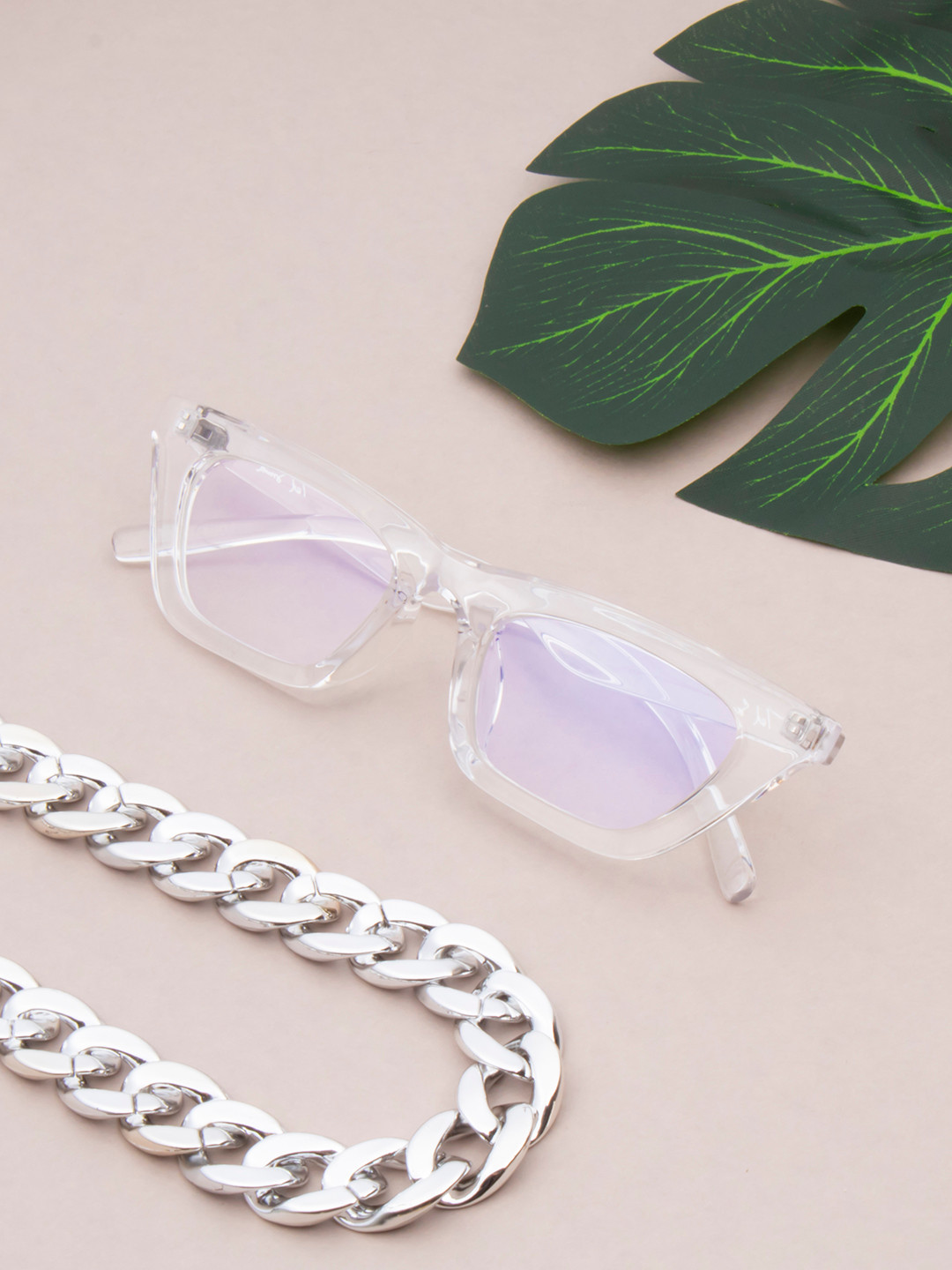 Ted Smith Women Transparent & White Full Rim Cateye Frames