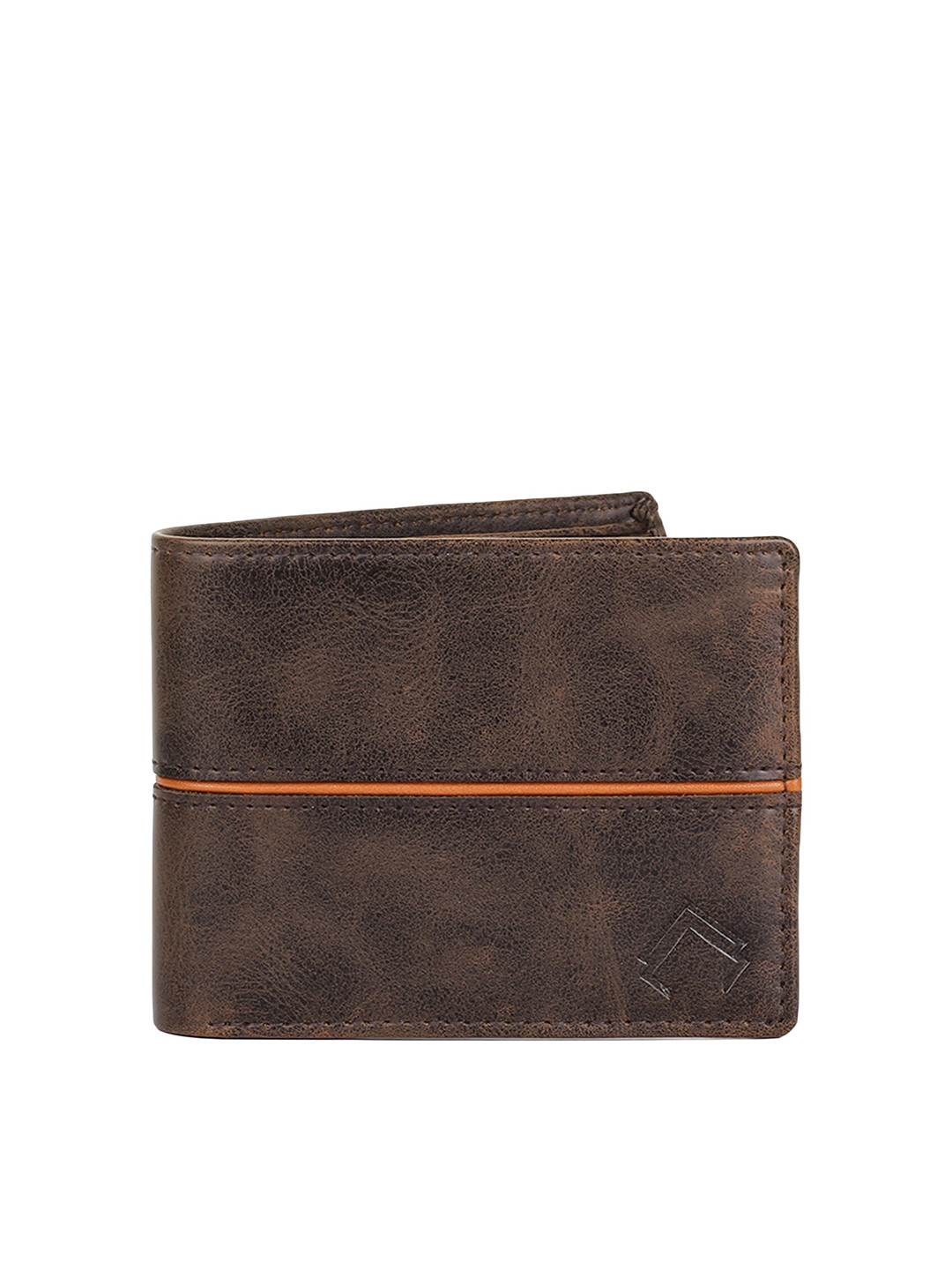 ALLY CARTER Men Brown PU Two Fold Wallet