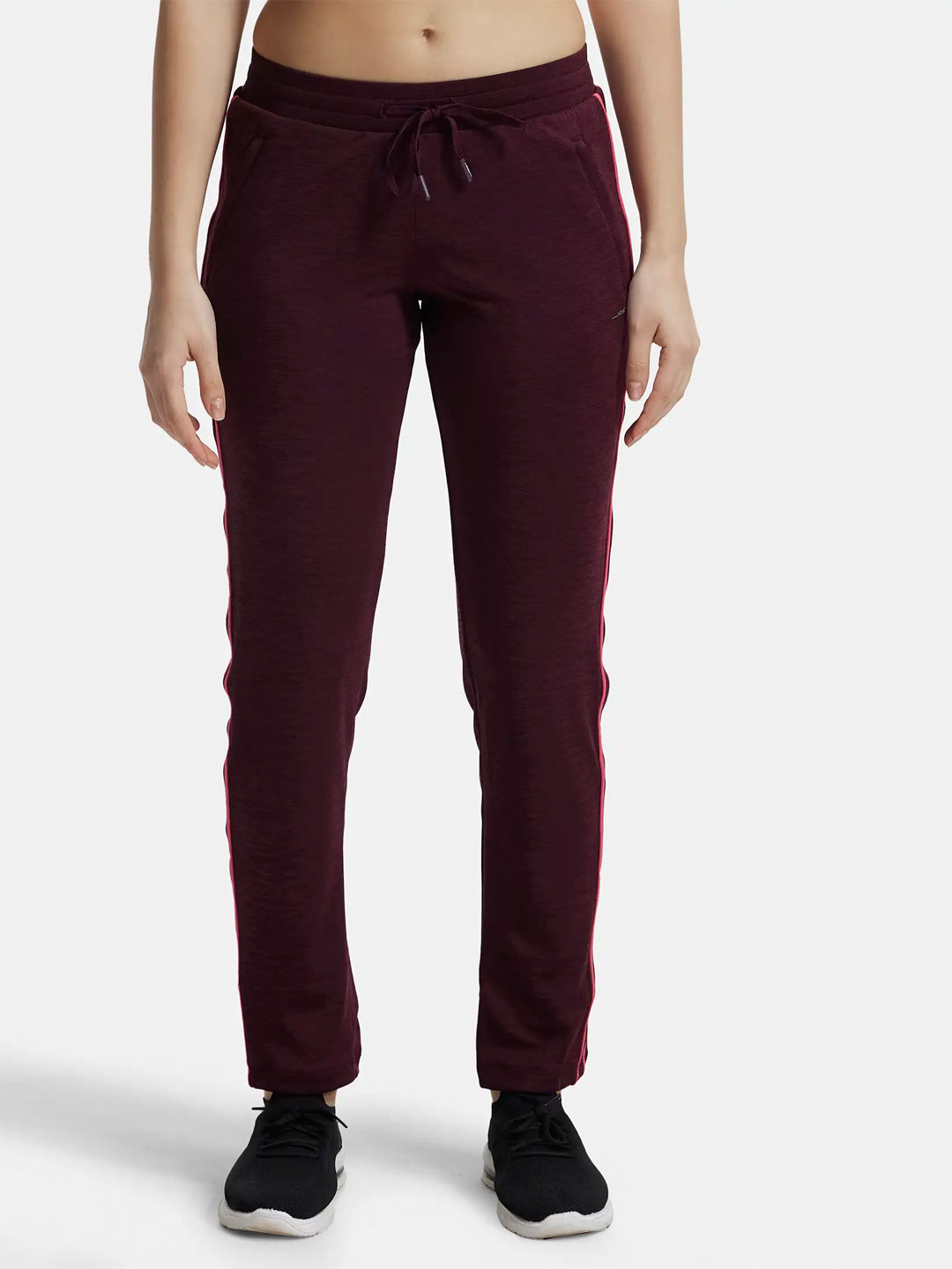 Jockey Microfiber Straight Fit Trackpants with Side Zipper Pockets-MW54
