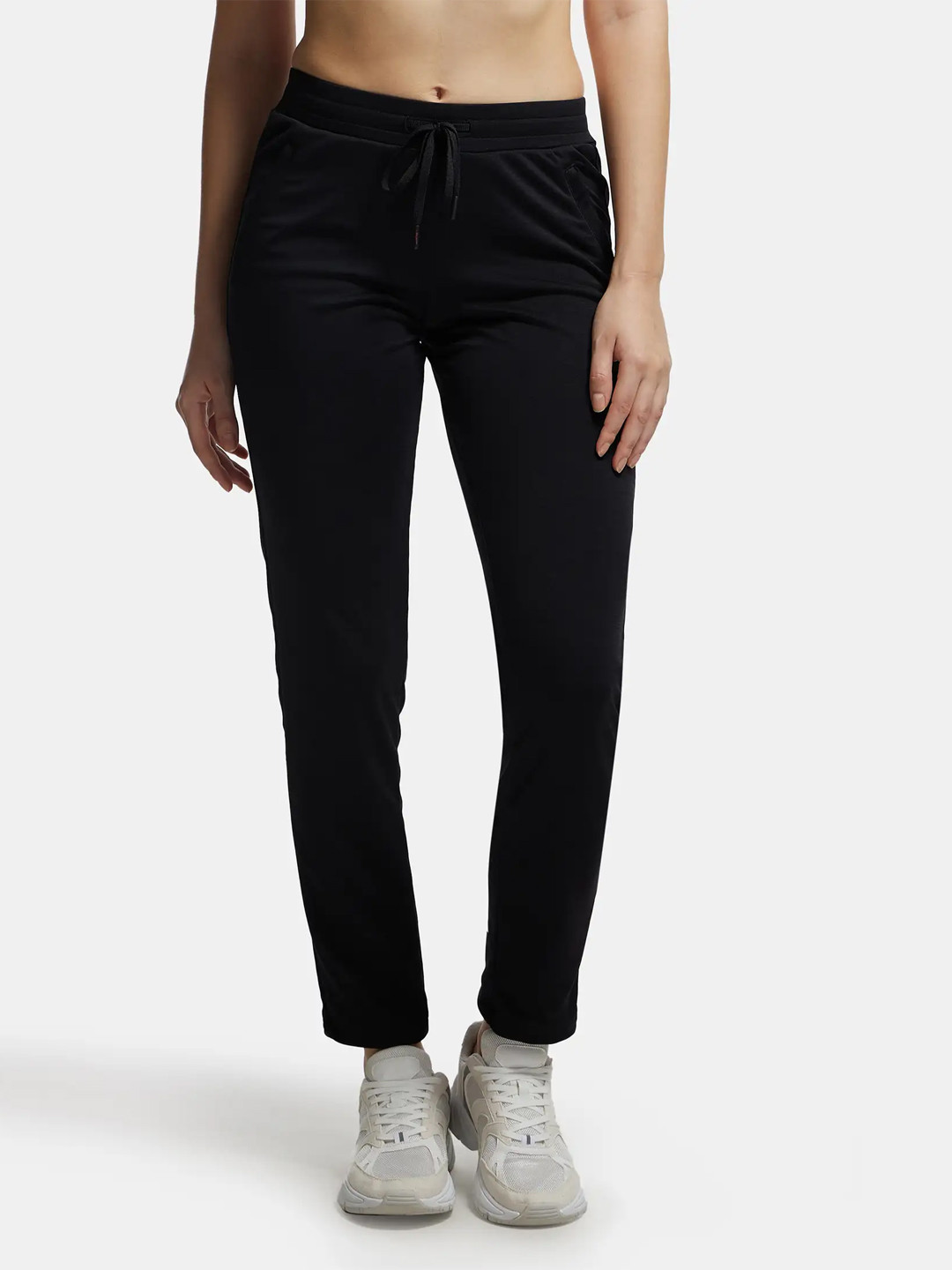 Jockey Microfiber Straight Fit Trackpants with Side Zipper Pockets-MW54