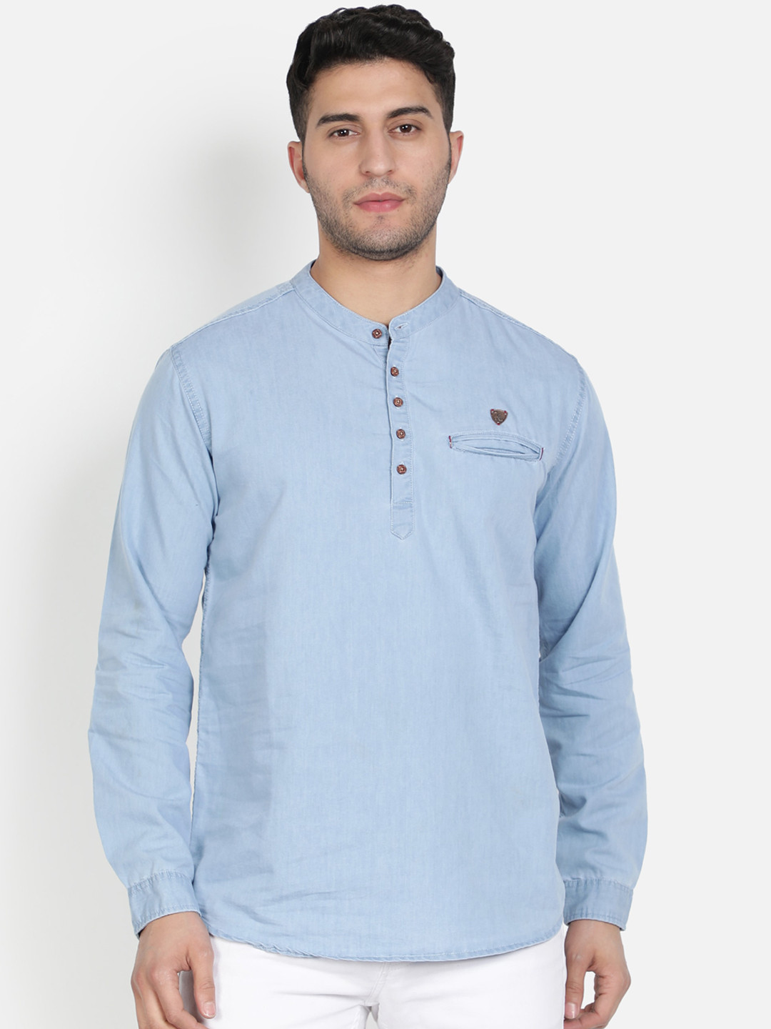 Kuons Avenue Men Blue Denim Kurta