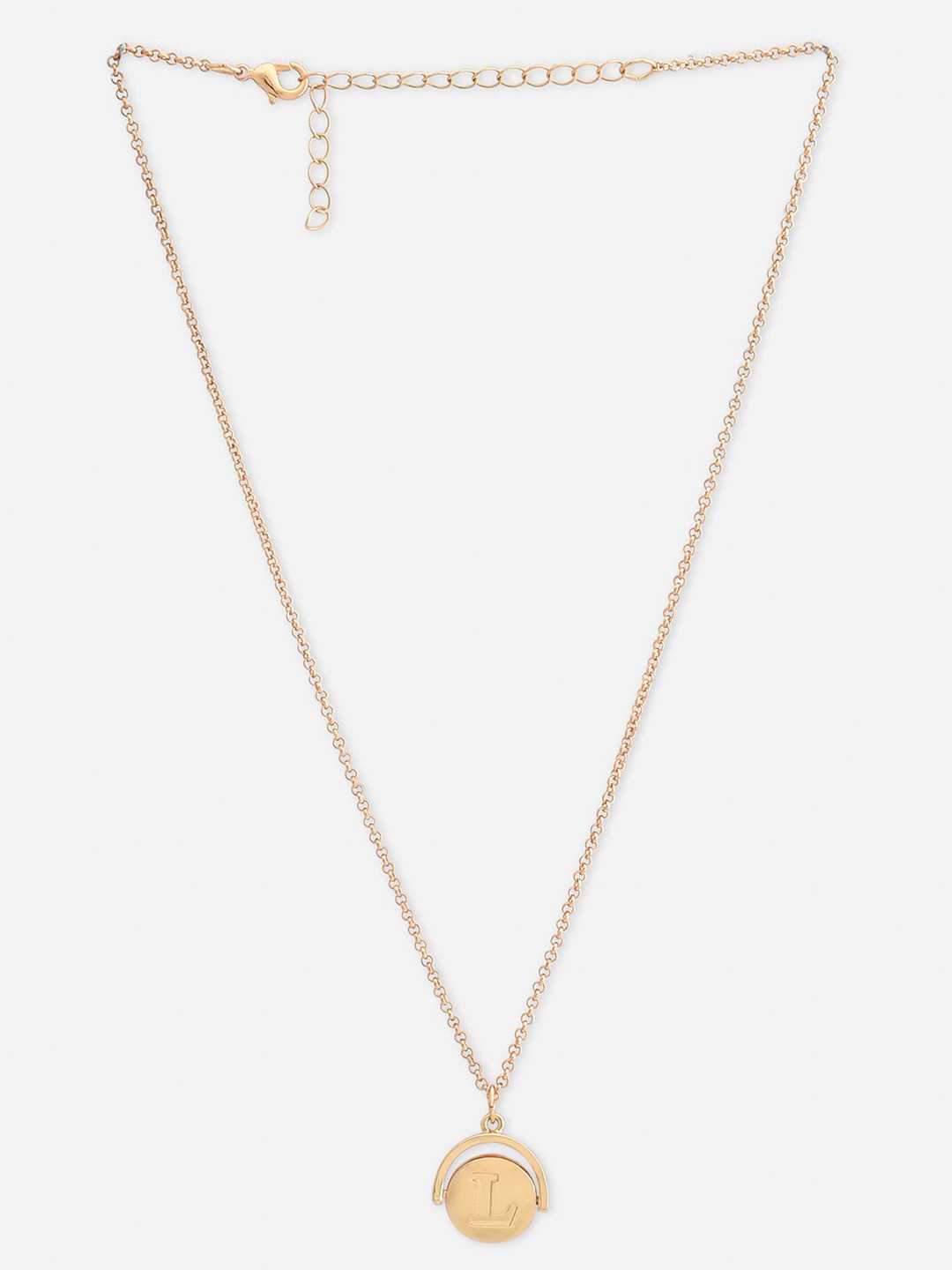 ToniQ Women Gold-Plated Initial Alphabet L Pedant Necklace