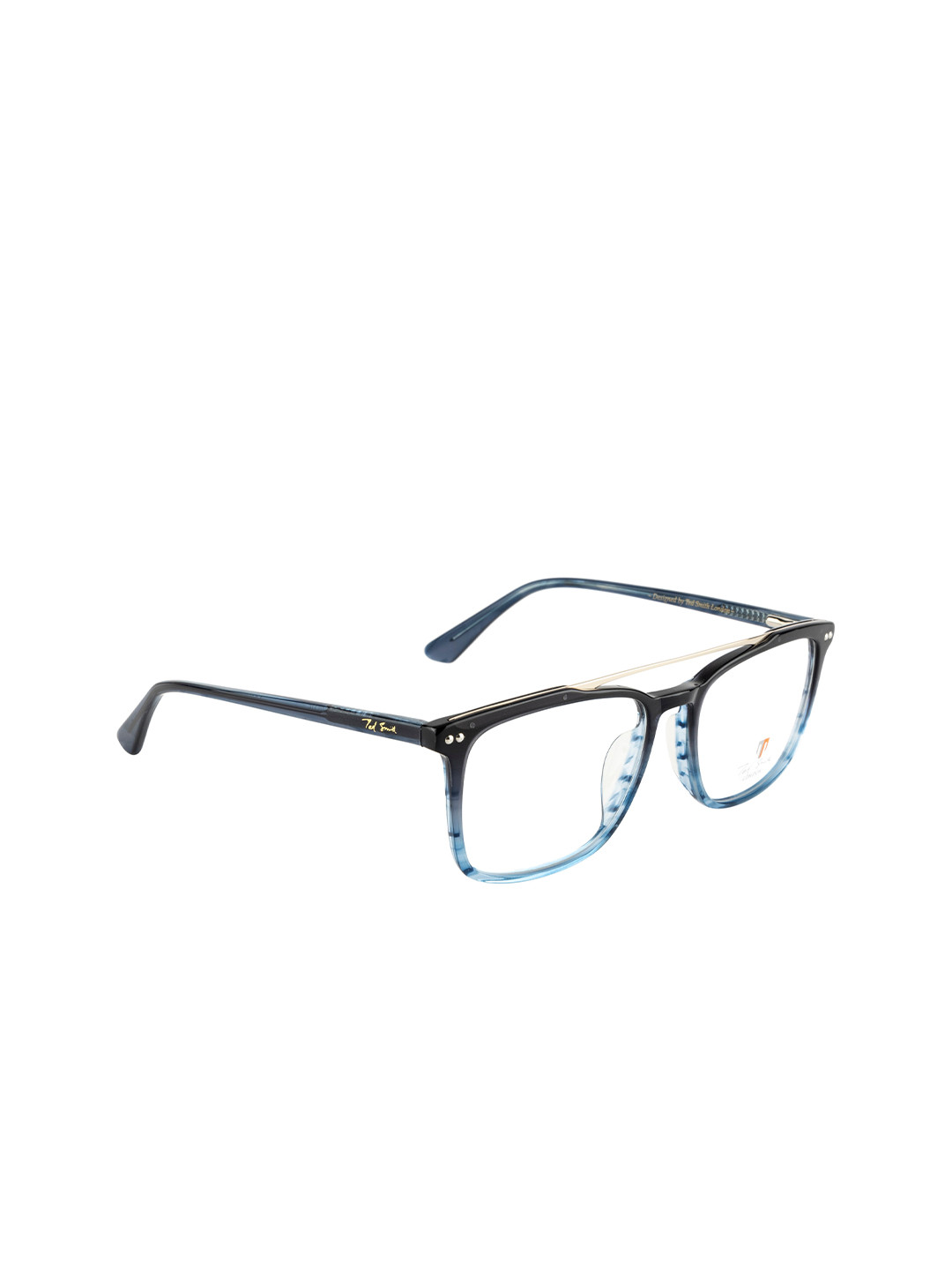 Ted Smith Unisex Blue Full Rim Aviator Frames Eyeglasses