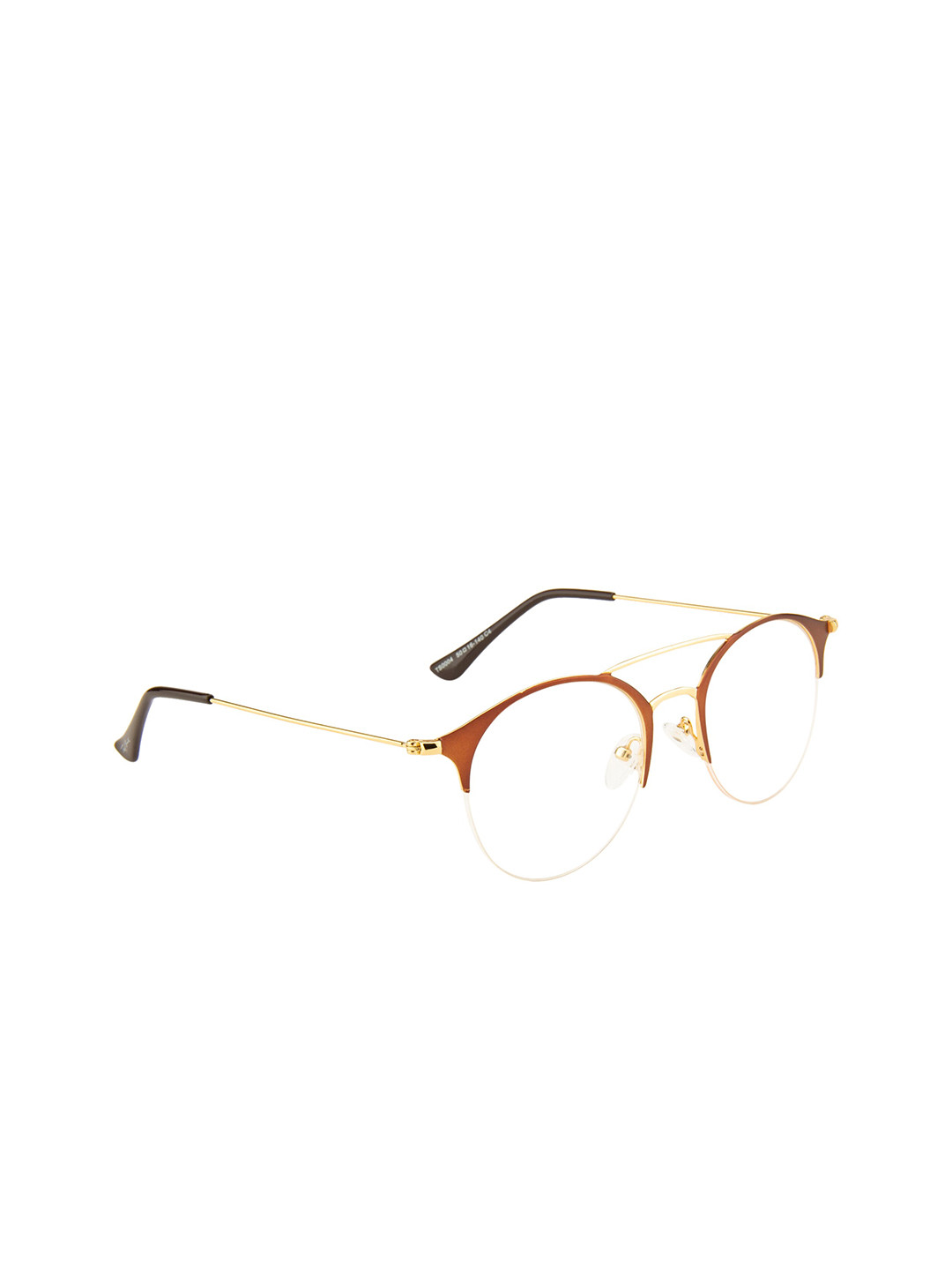 Ted Smith Unisex Brown & Gold-Toned Aviator Frames