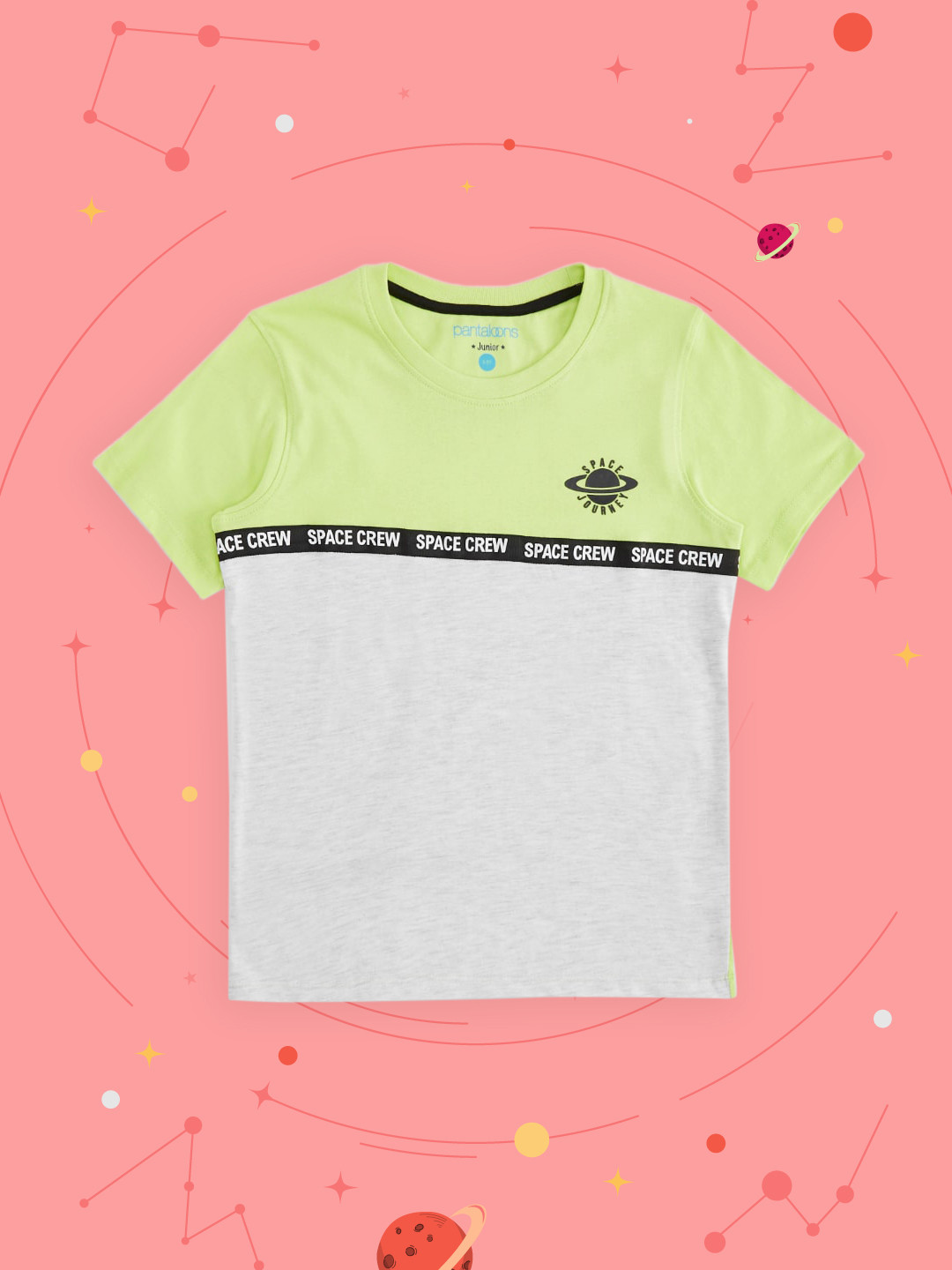 Pantaloons Junior Boys Green Printed Pure Cotton T-shirt