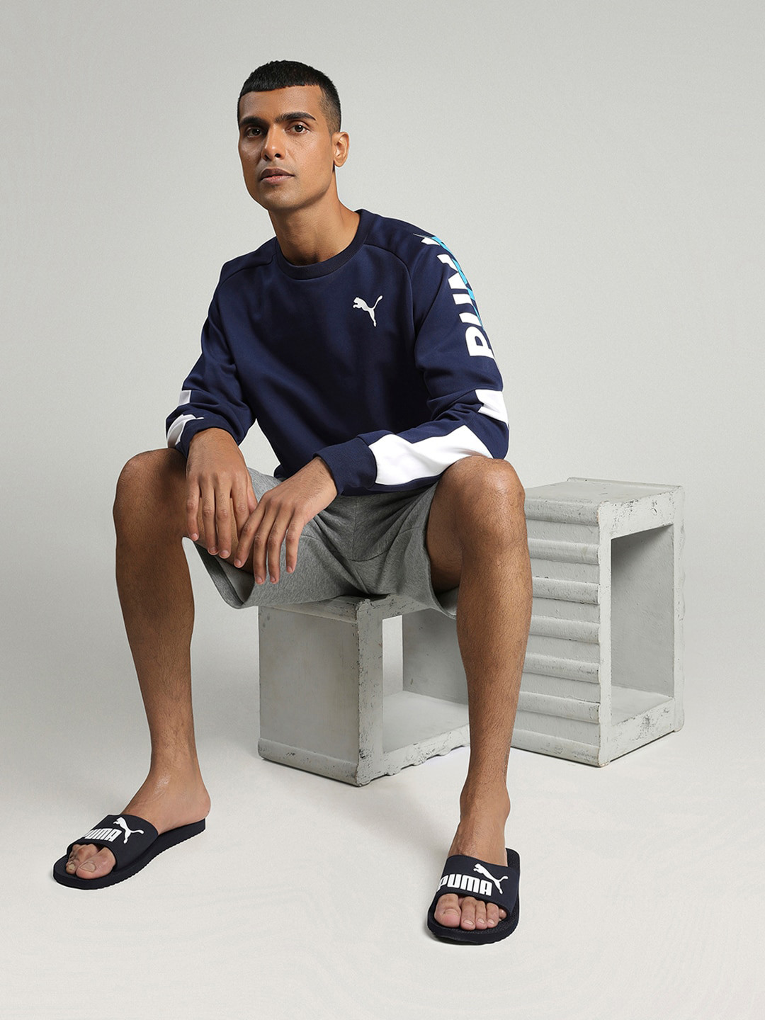 PUMA Navy Purecat Flip-Flops