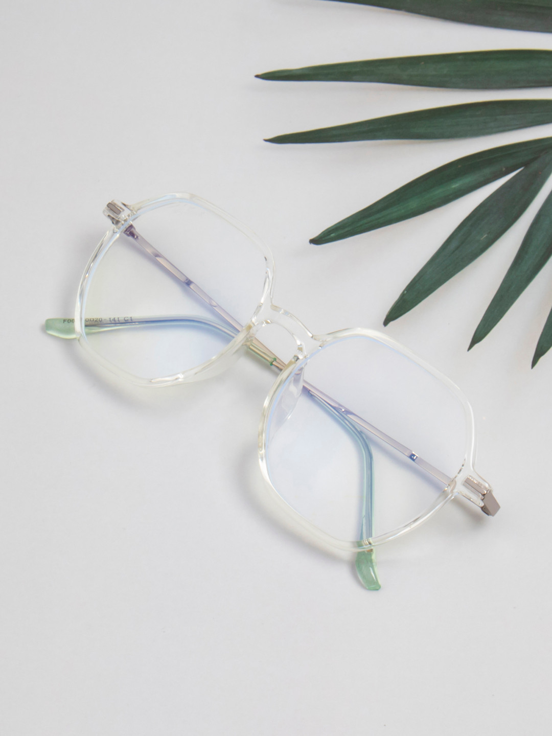 Ted Smith Transparent & White  Round Frames with Blue-Light Blocking Computer Glasses