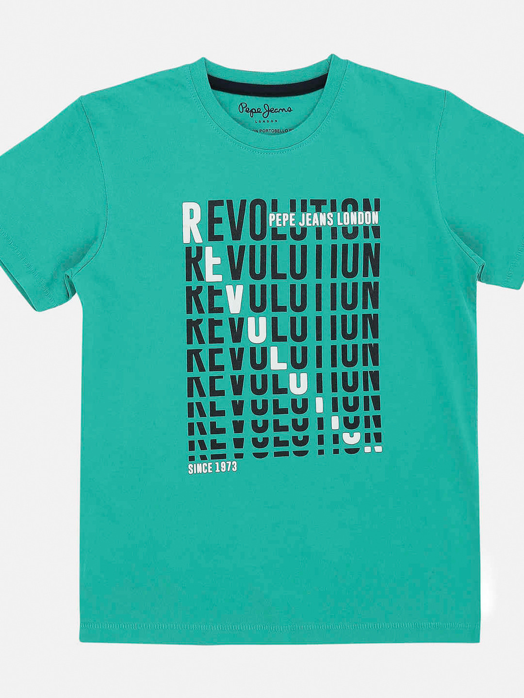 Pepe Jeans Boys Green Typography Printed Cotton T-shirt