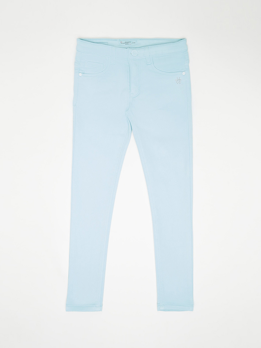 Crimsoune Club Girls Blue Slim Fit Clean Look Stretchable Jeans