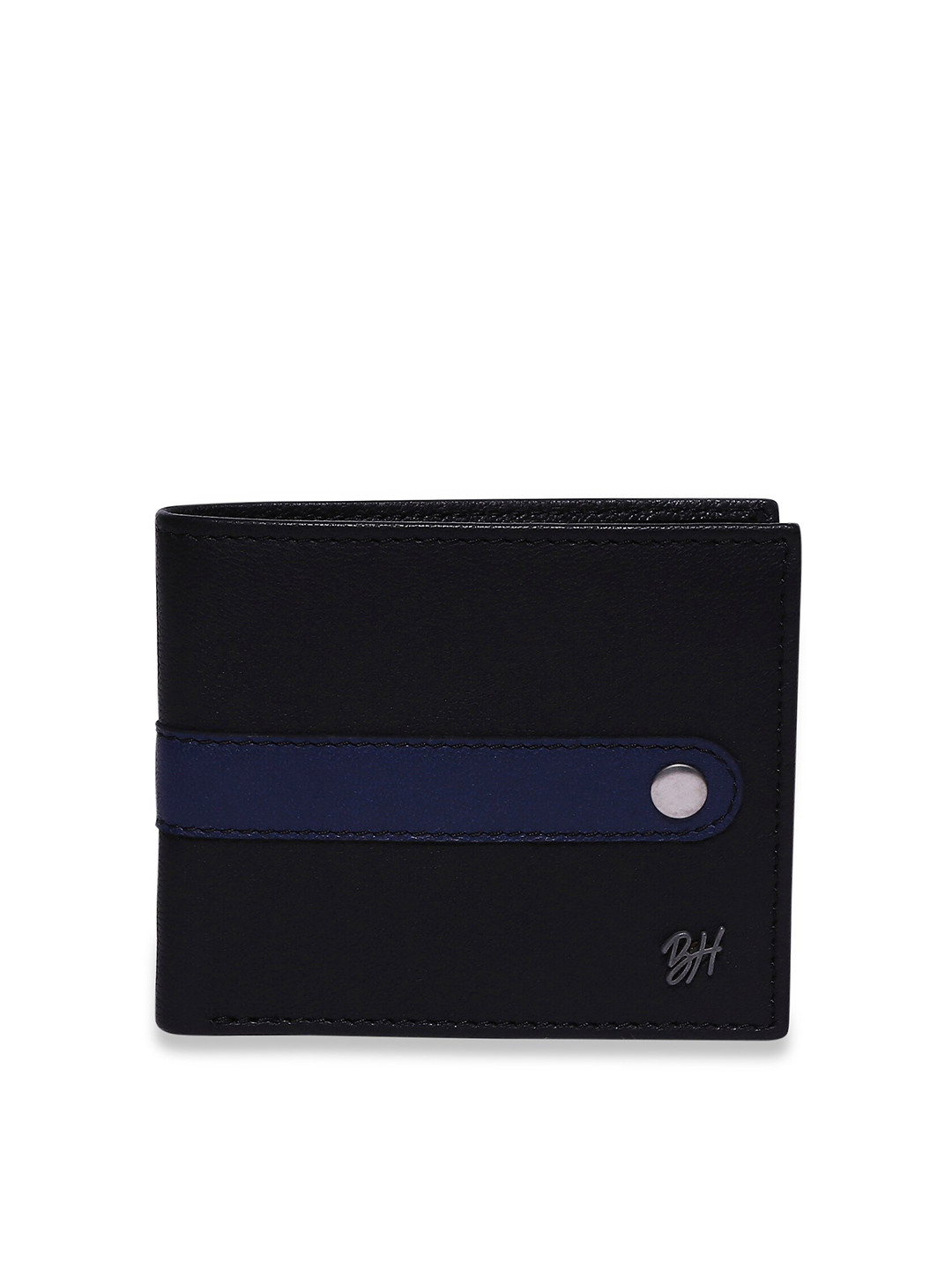 Being Human Men Black & Blue Colourblocked Two Fold Wallet
