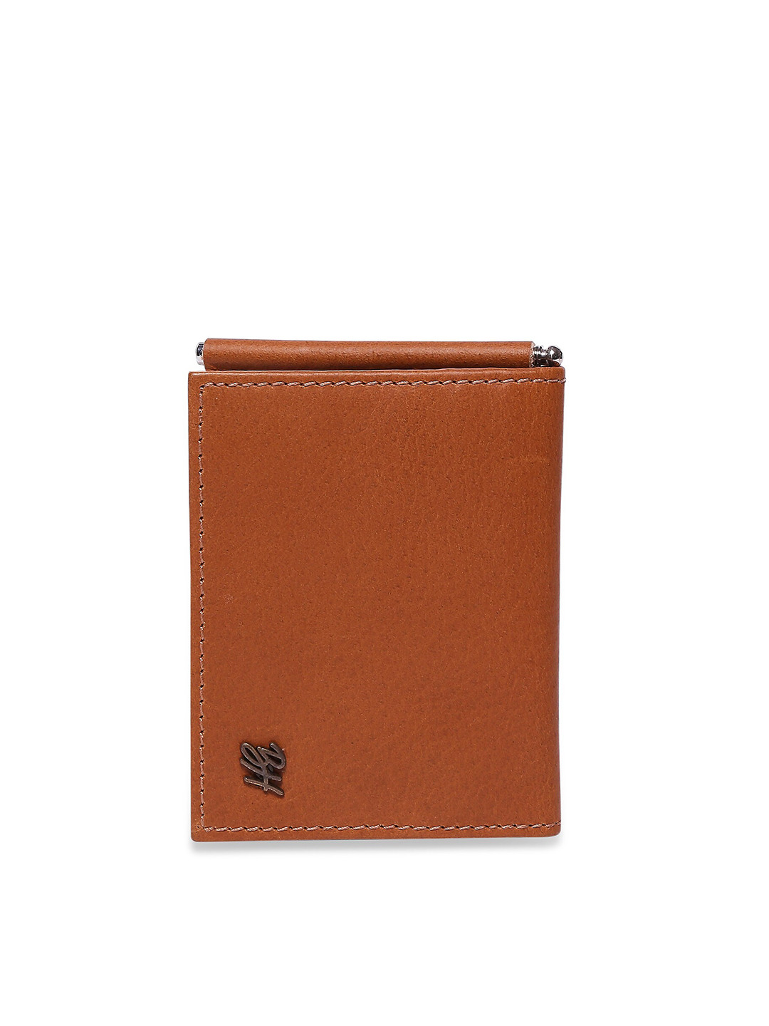 Being Human Men Tan Leather Two Fold Wallet with SIM Card Holder