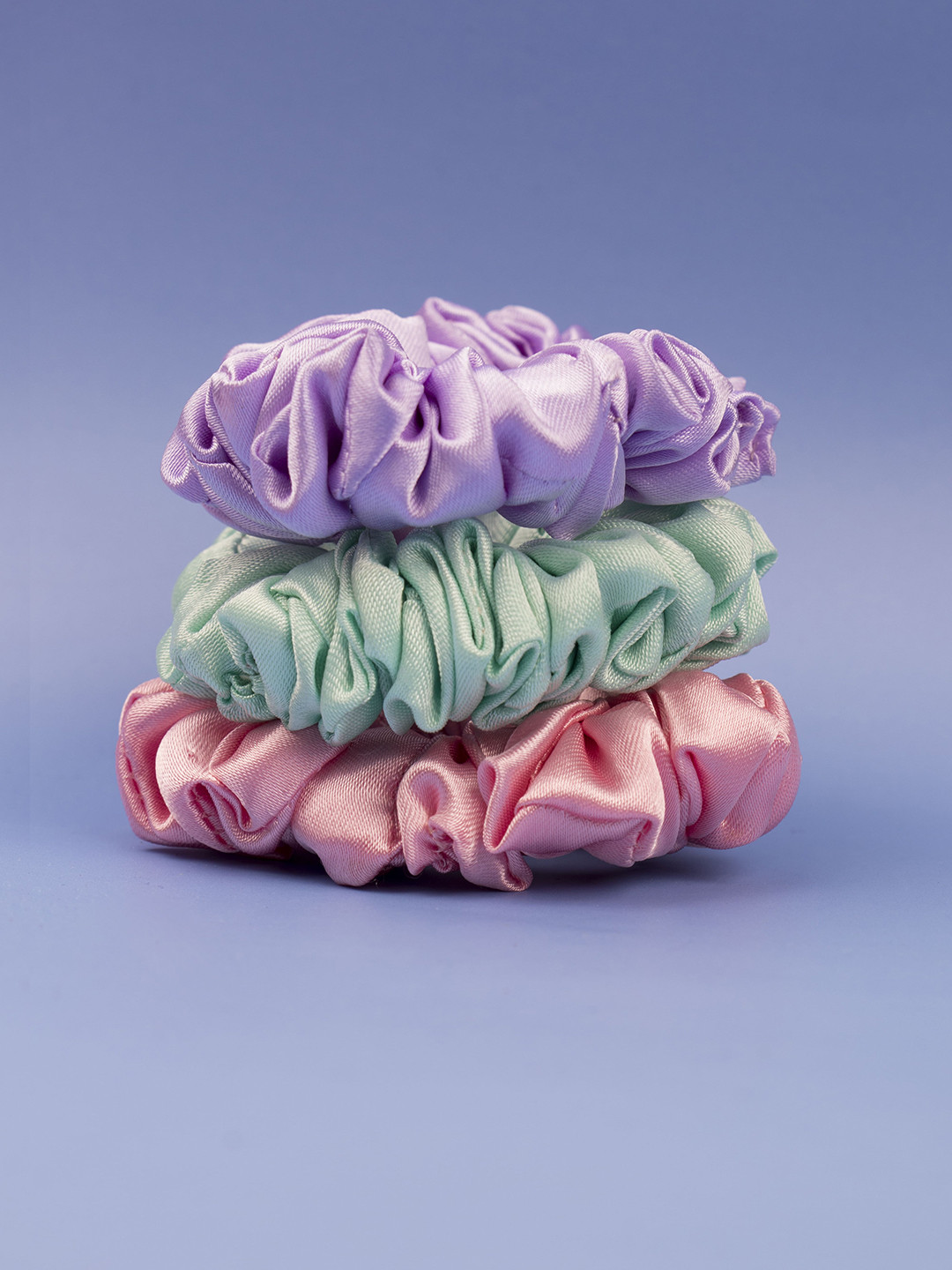 Arendelle Women Pink & Grey Set of 3 Ponytail Holders