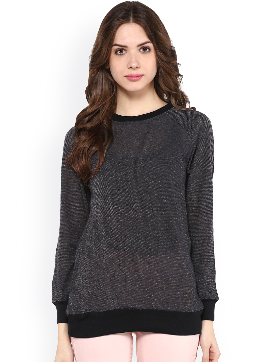 Pannkh Charcoal Grey Lurex Sweatshirt
