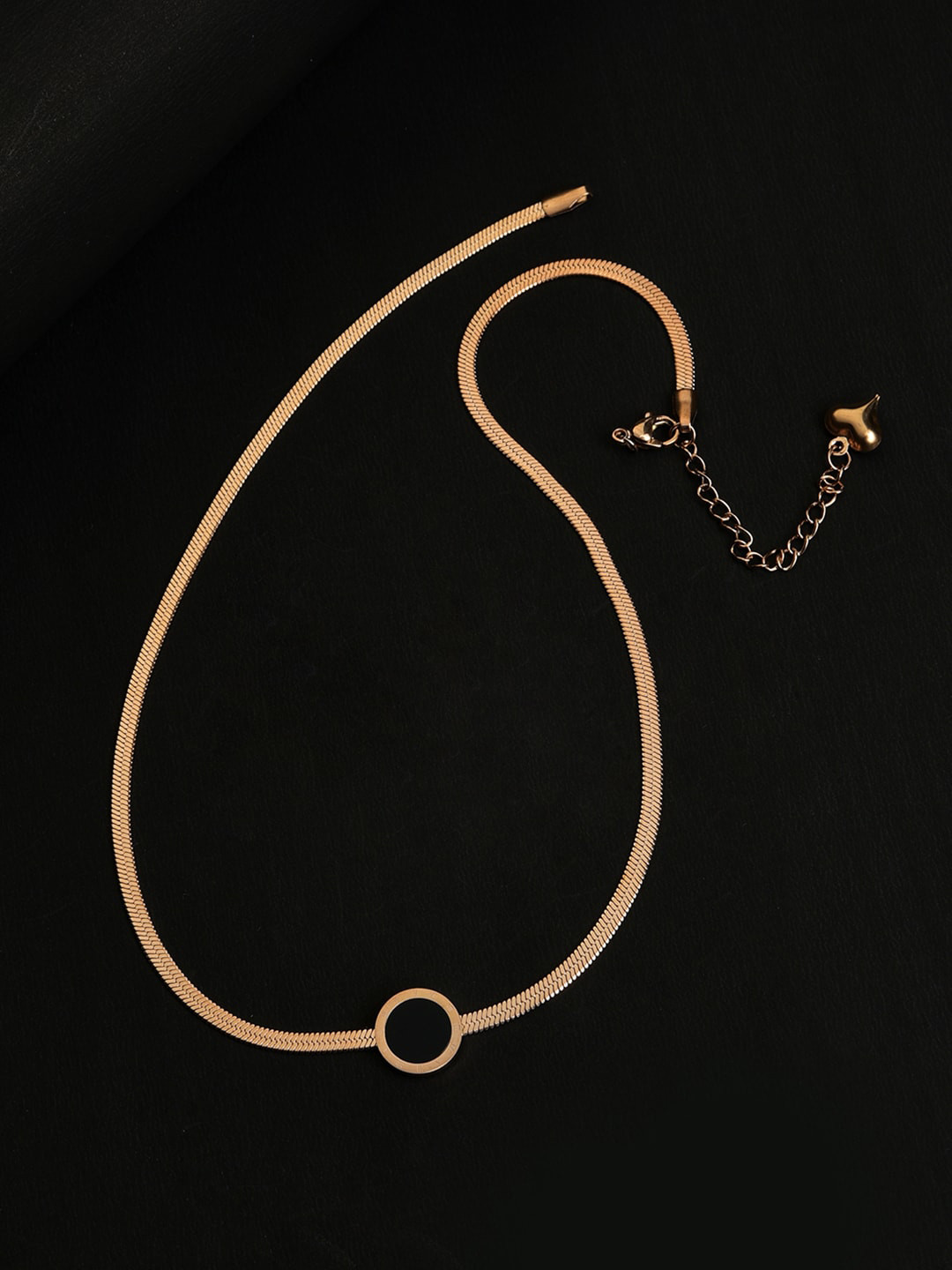 SOHI Gold-Plated & Black Stone-Studded Designer Pendant