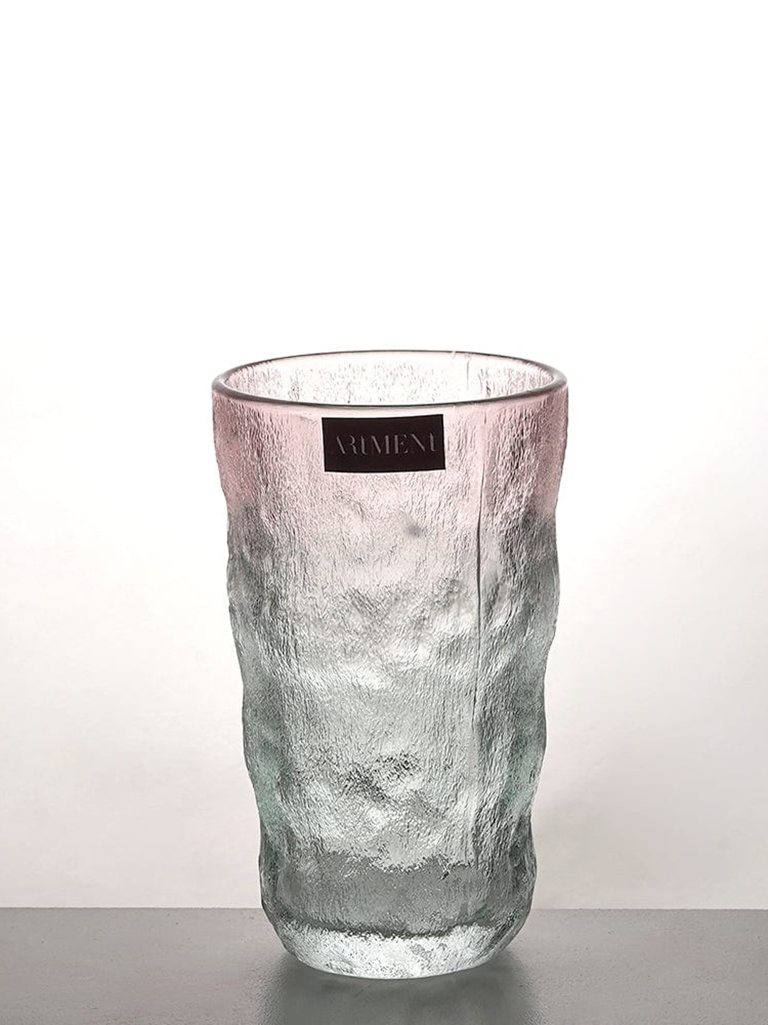 THE ARTMENT Transparent Set of 8 Glacier Patterned Frosted Shaded Glass