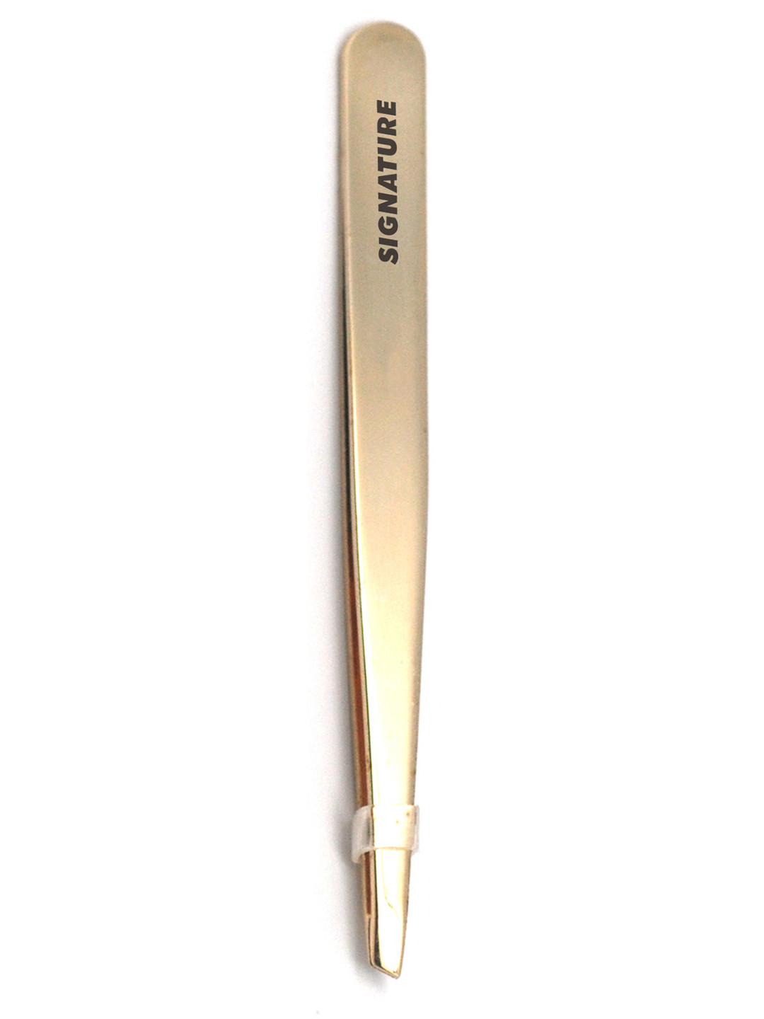 basicare Signature Gold Slant Tweezers with Case