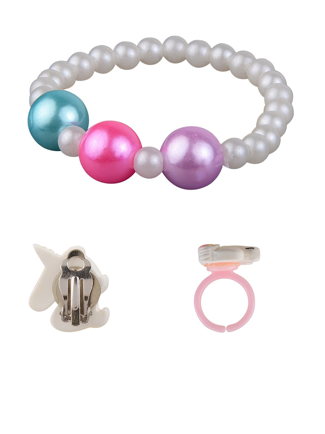 Arendelle White & Pink Beads Jewellery Set