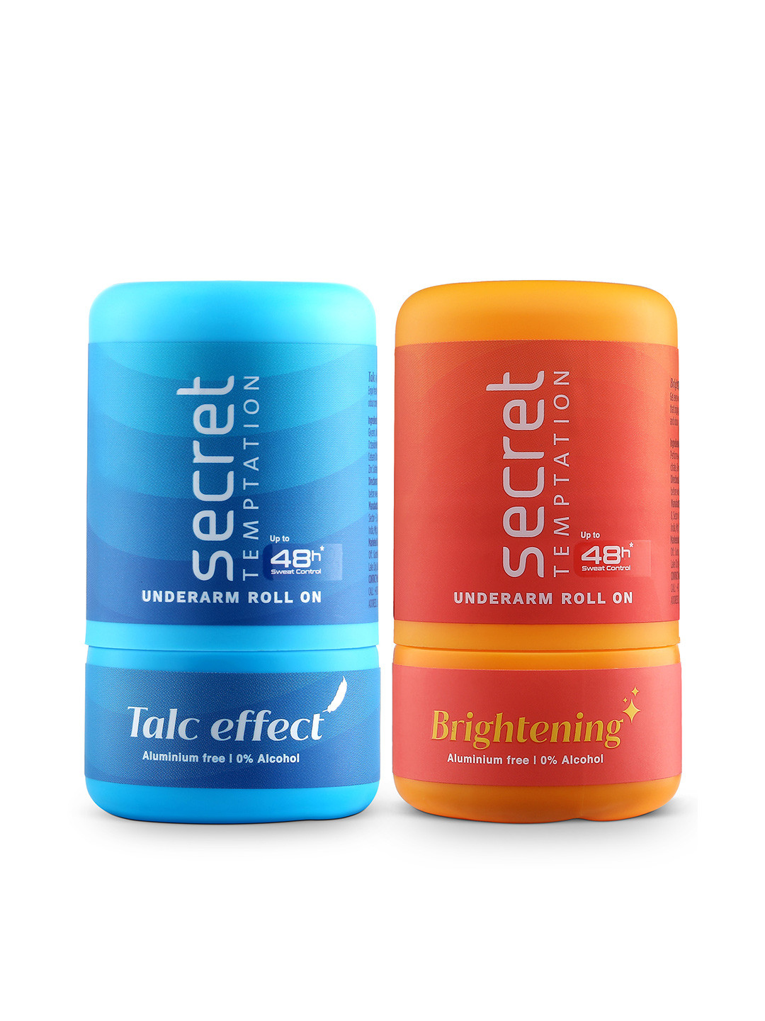 Secret Temptation Set Of 2 Talc Effect and Brightening Roll On for Women - 50 ml each