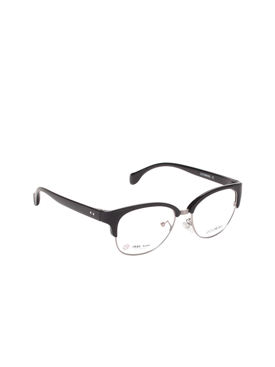 Gold Berg Women Black & Transparent Half Rim Cateye Frames Eyeglasses